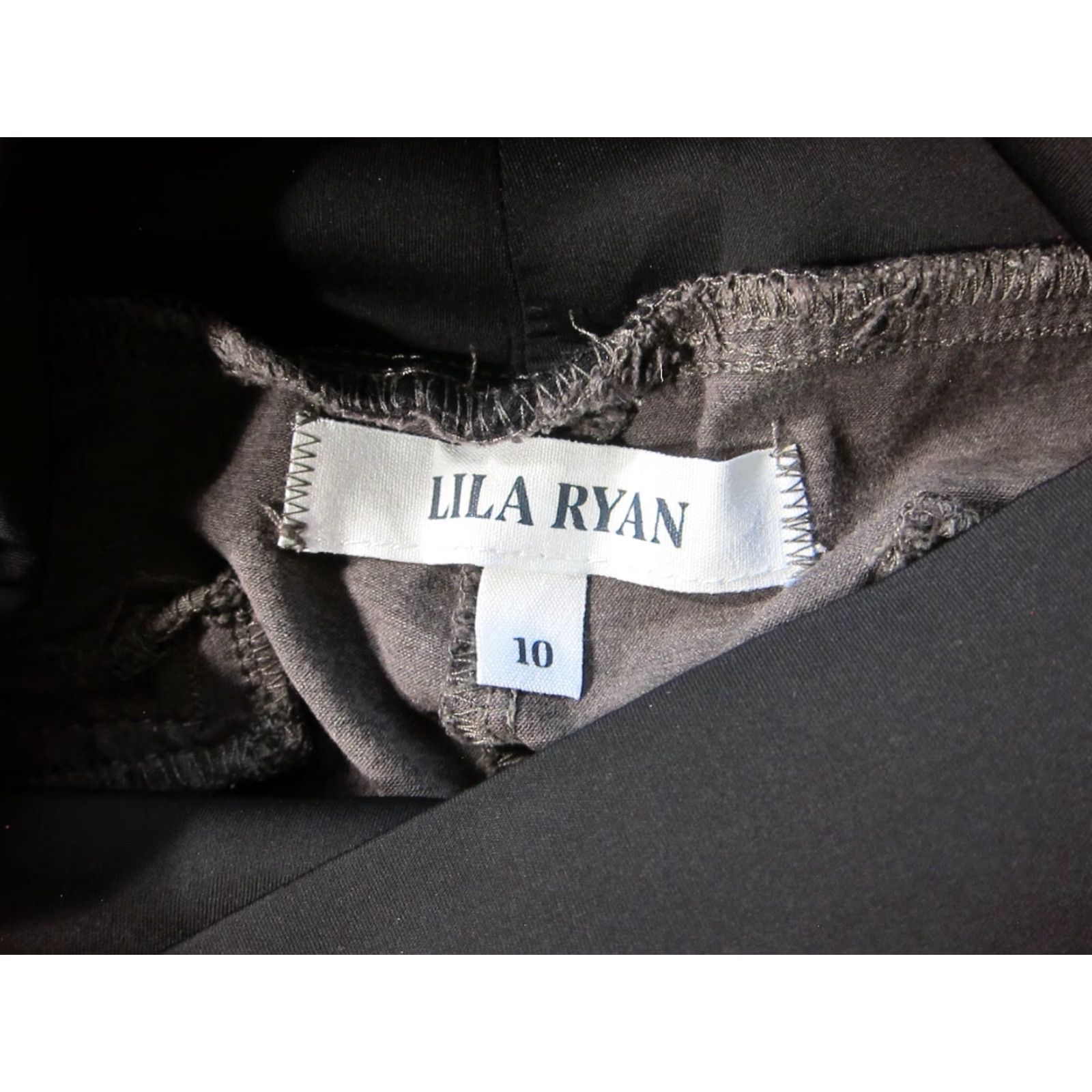 Vintage Lila Ryan Chino Pant Women 10 Maternity Rayon Stretch Grey Black 30" Waist 27" Inseam Regular/Relaxed Tapered Front Pull On Size 32" / US 10 / IT 46 - 3 Thumbnail