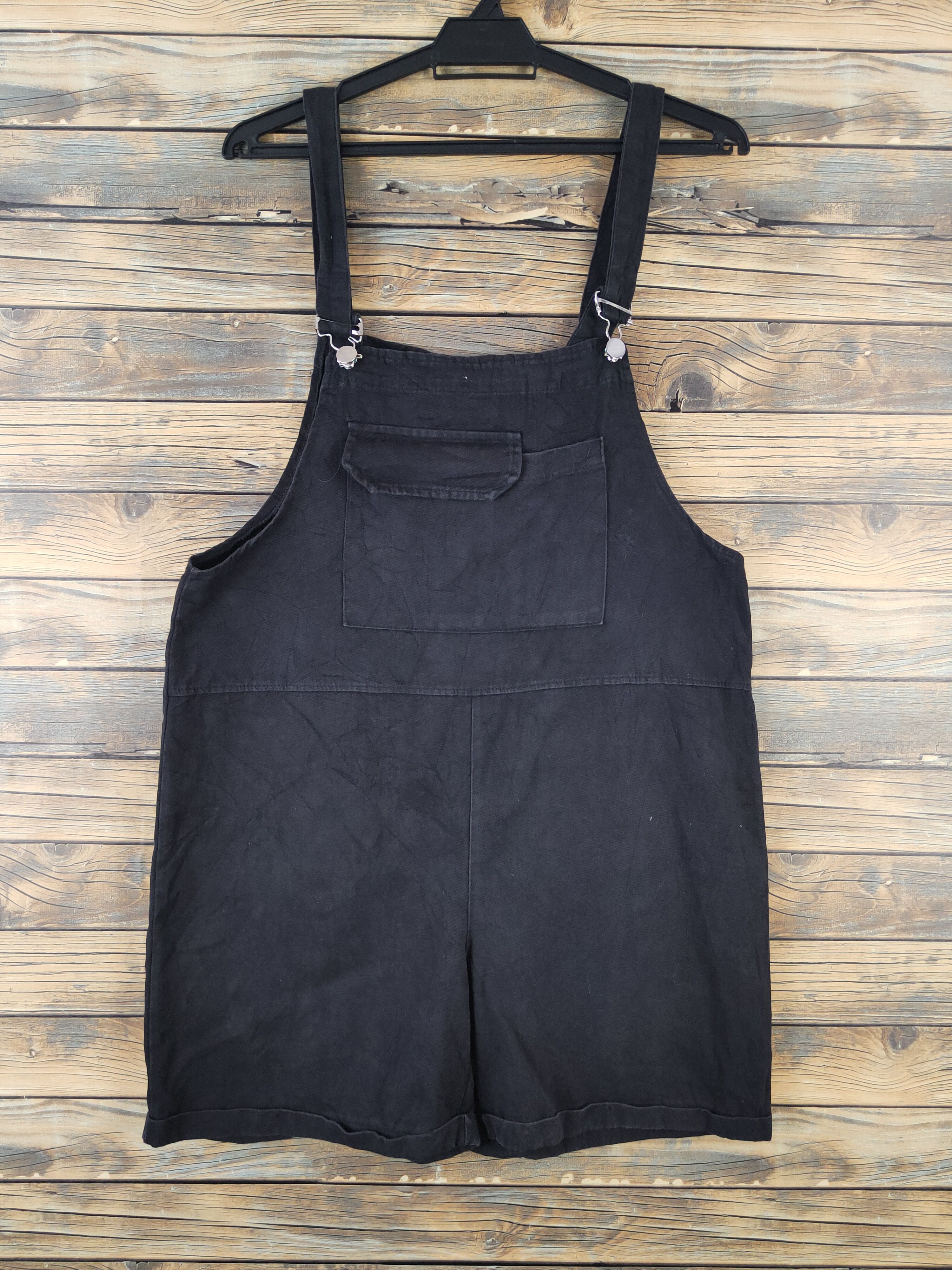 Japanese Brand × Vintage Avant Garde Fashion by Yi-Man Black Shortall Jumpsuits Size 39" - 1 Thumbnail
