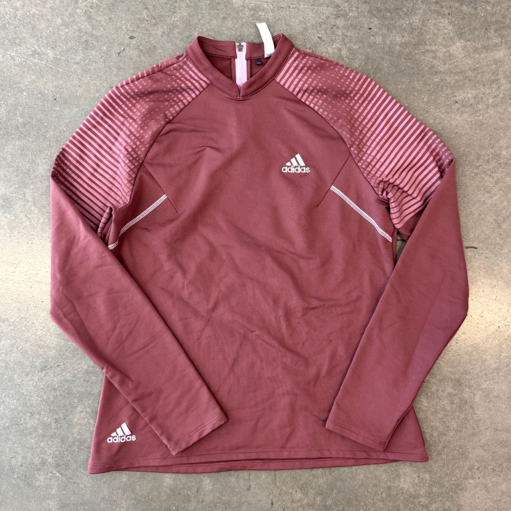Adidas Adidas Embroidered Longsleeve Medium Athletic Pullover Mauve Shirt Womens Regular M Red Size M / US 6-8 / IT 42-44 - 2 Thumbnail