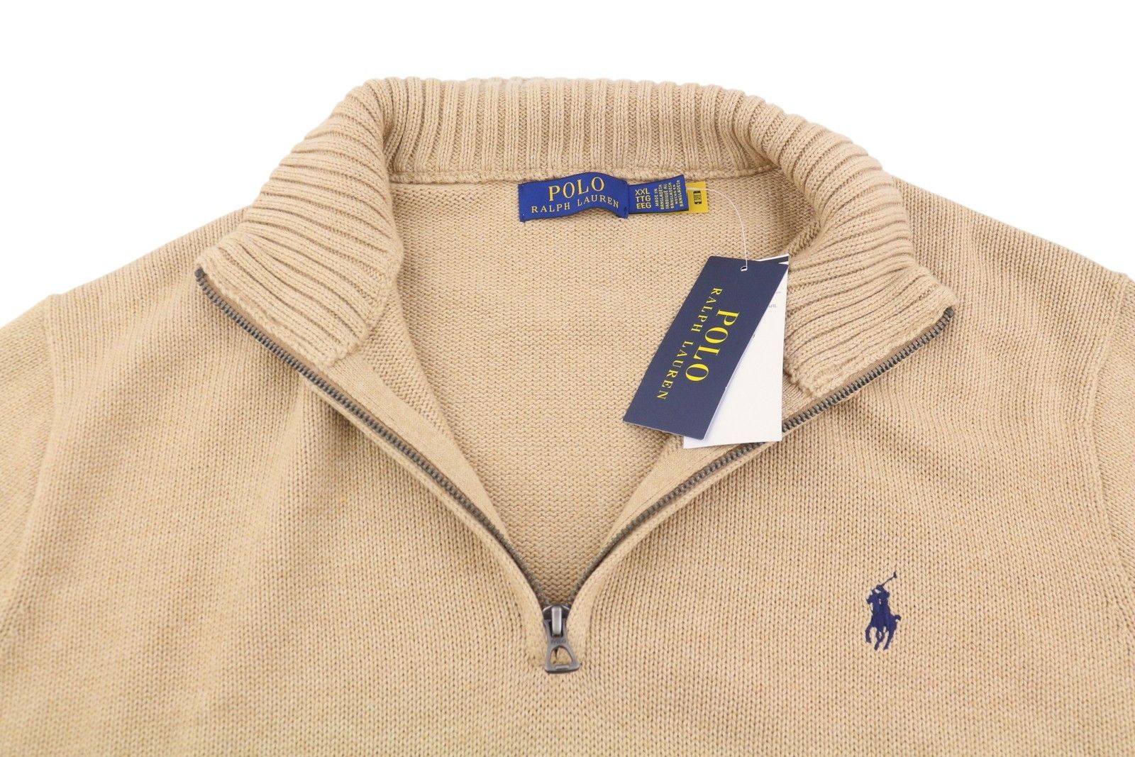 Ralph Lauren BROWN 2XL Half Zip Neck Pullover Jumper 86938 Size US XXL / EU 58 / 5 - 4 Thumbnail