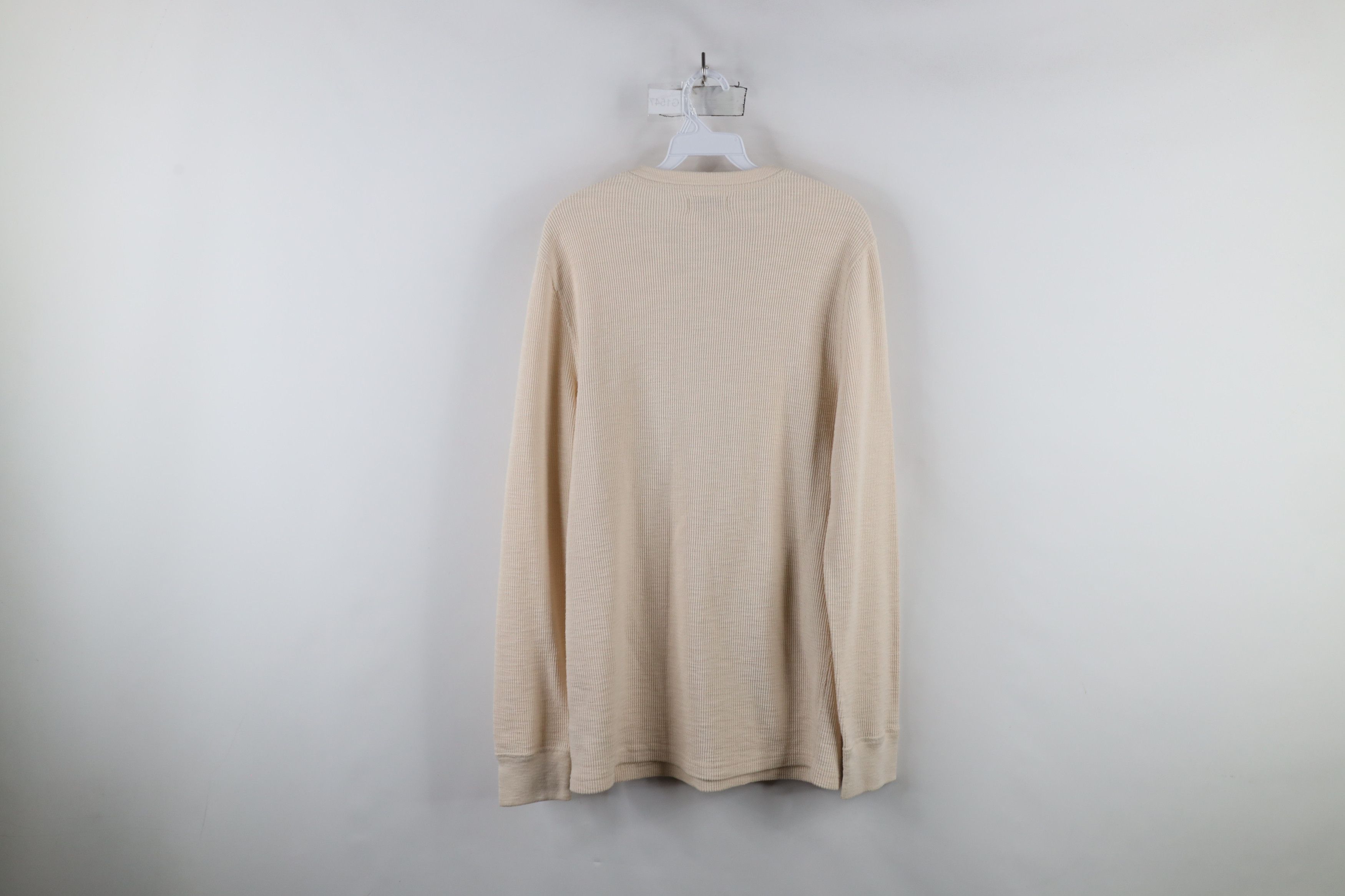 J.Crew × Vintage J Crew Knit Goods Cotton Thermal Waffle Knit Henley T-Shirt Size US L / EU 52-54 / 3 - 10 Thumbnail