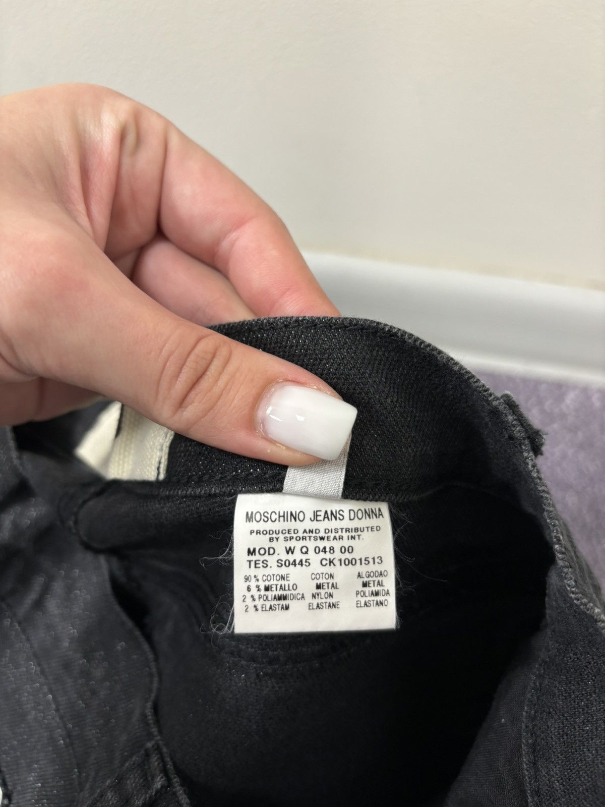 Moschino Vintage Moschino Women’s Skinny Fit Luxury Black Denim Jeans Size 29" - 11 Thumbnail