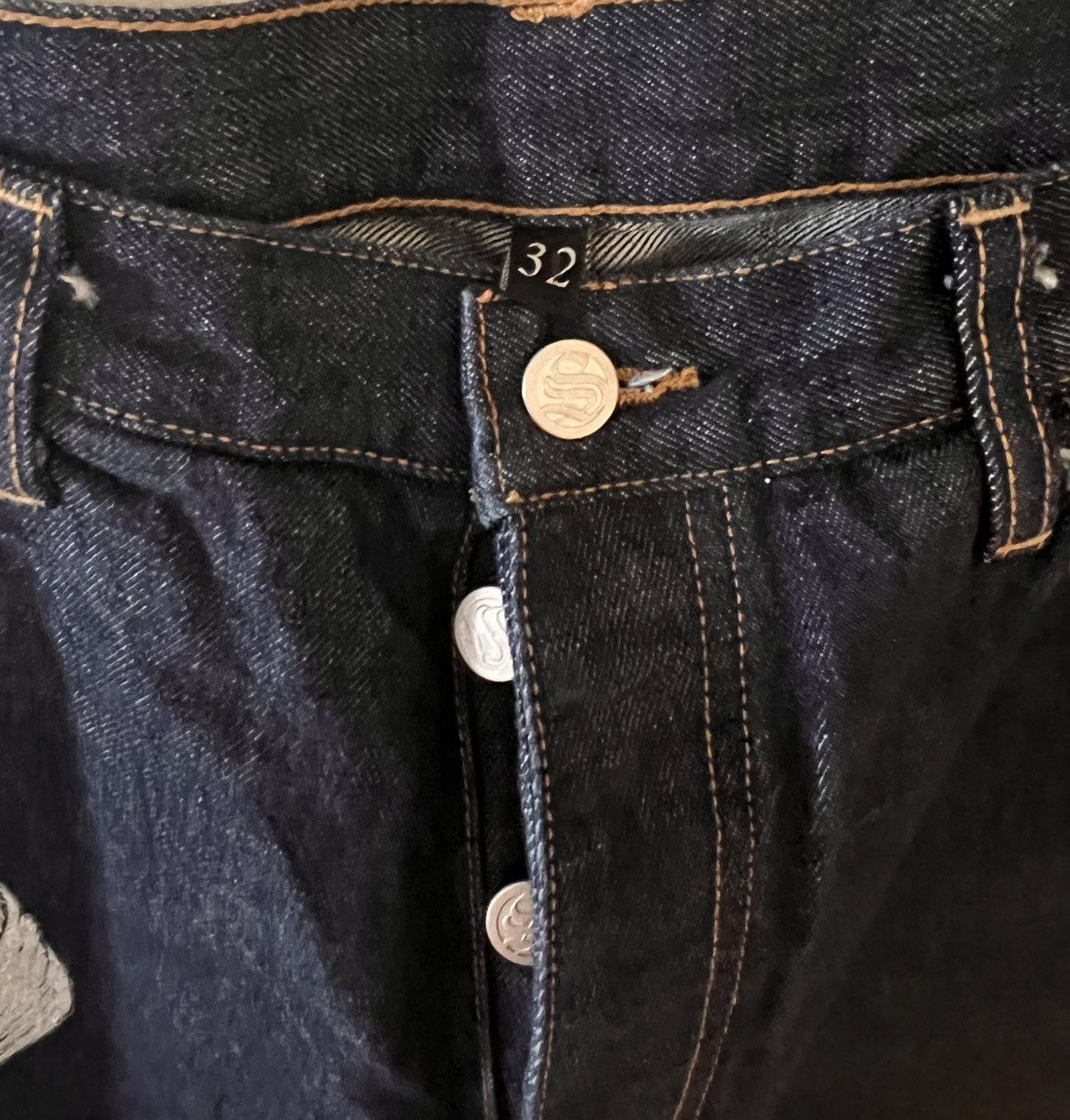 Ed Hardy × Vintage 'KOI FISH' RAW DENIM Siberia Hills x Ed hardy 32x33 VINTAGE Size US 32 / EU 48 - 2 Thumbnail