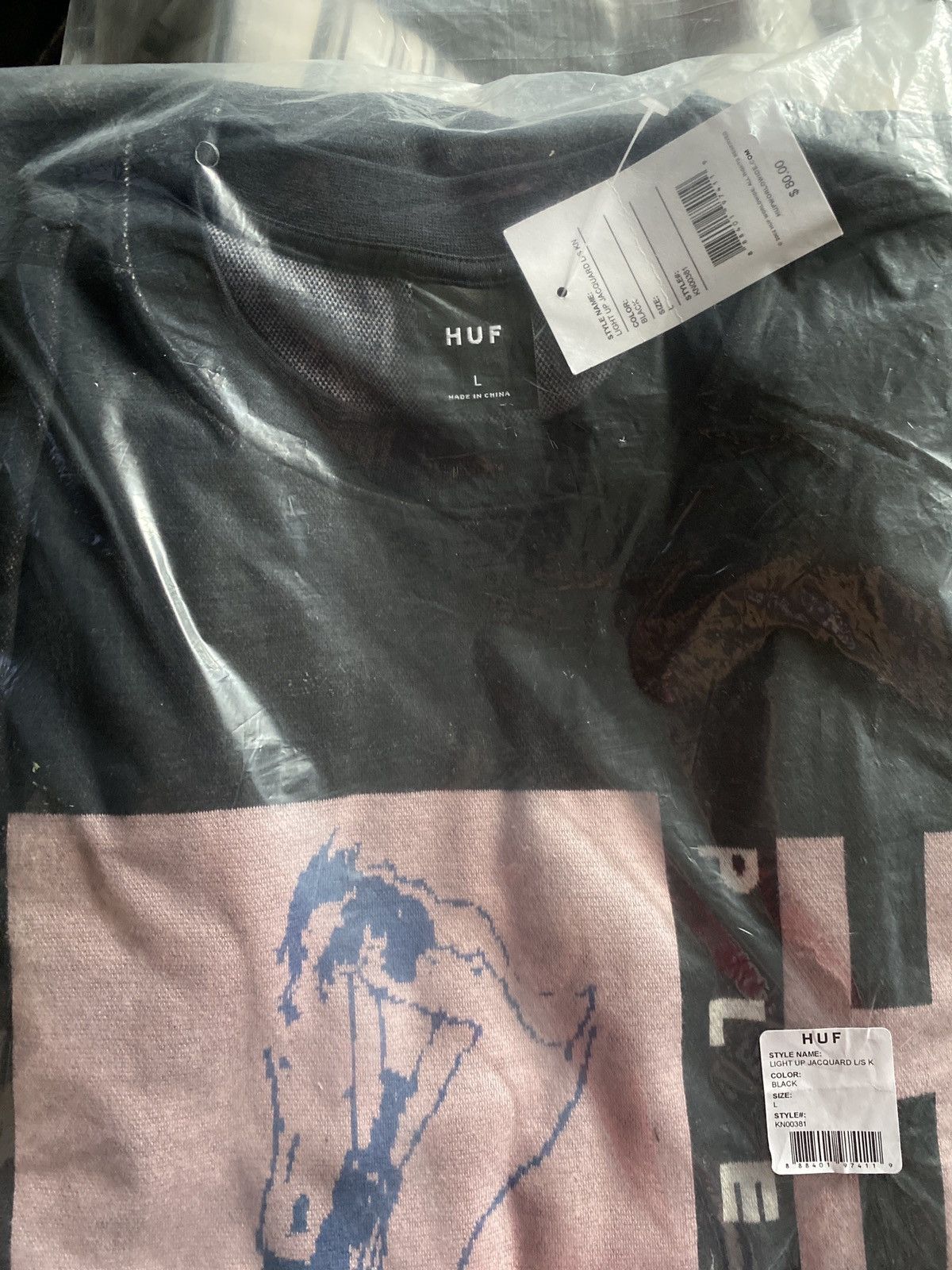 Huf × Pleasures Pleasures x Huf Light Up Jacquard L/S Shirt Size US L / EU 52-54 / 3 - 6 Thumbnail