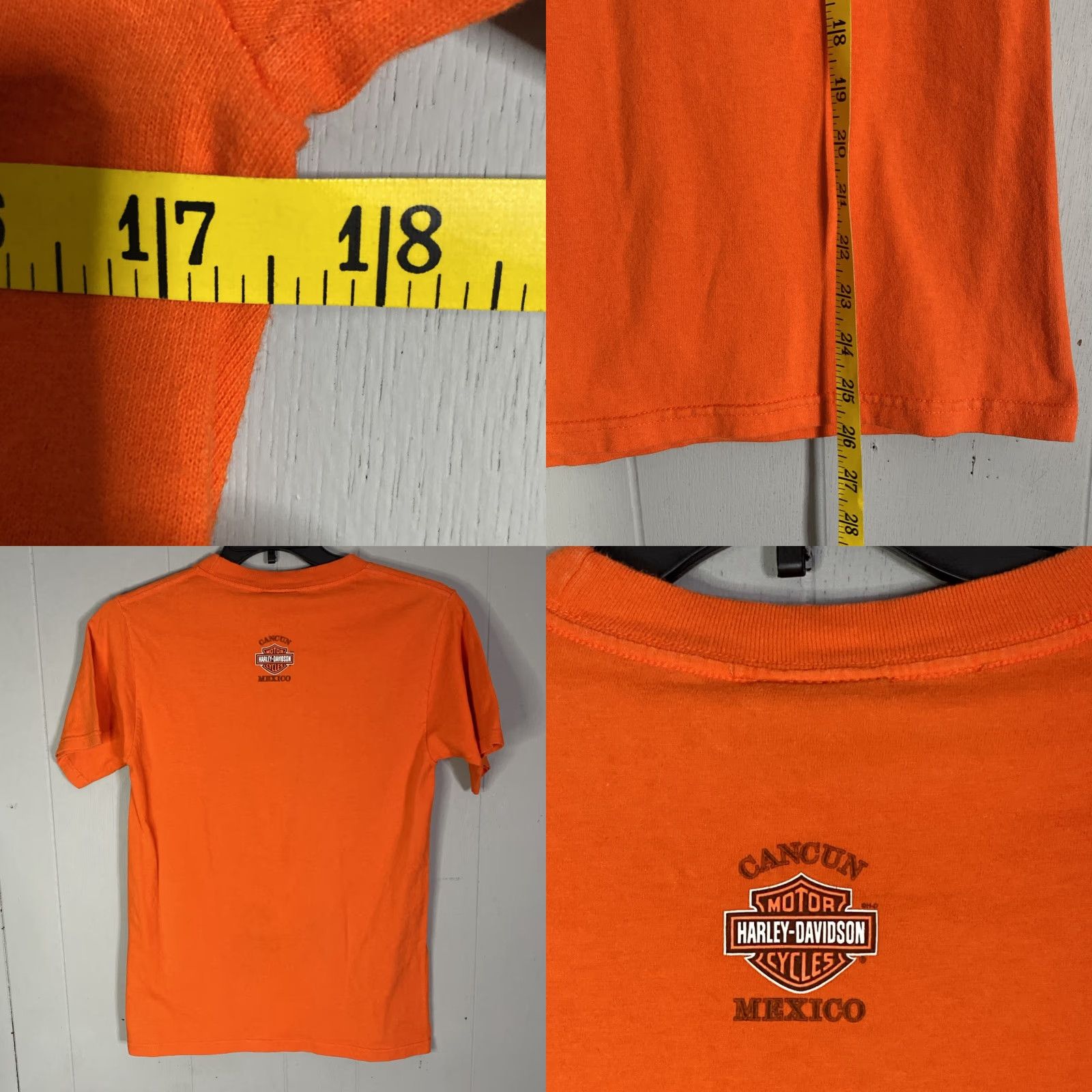 Harley Davidson VINTAGE Harley-Davidson Mexico T Shirt Adult Small S Orange Biker Size US S / EU 44-46 / 1 - 8 Thumbnail