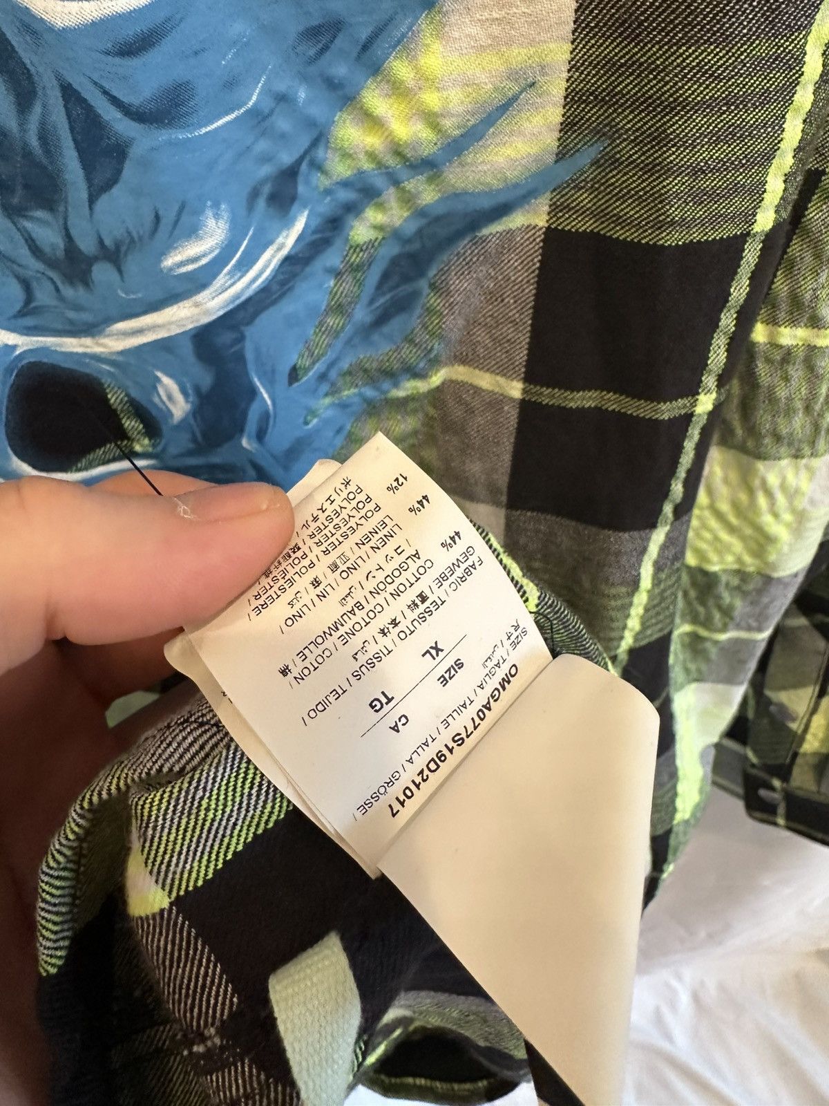 Off-White Off-White Yellow Plaid Zip Up Shirt Size US XL / EU 56 / 4 - 7 Thumbnail