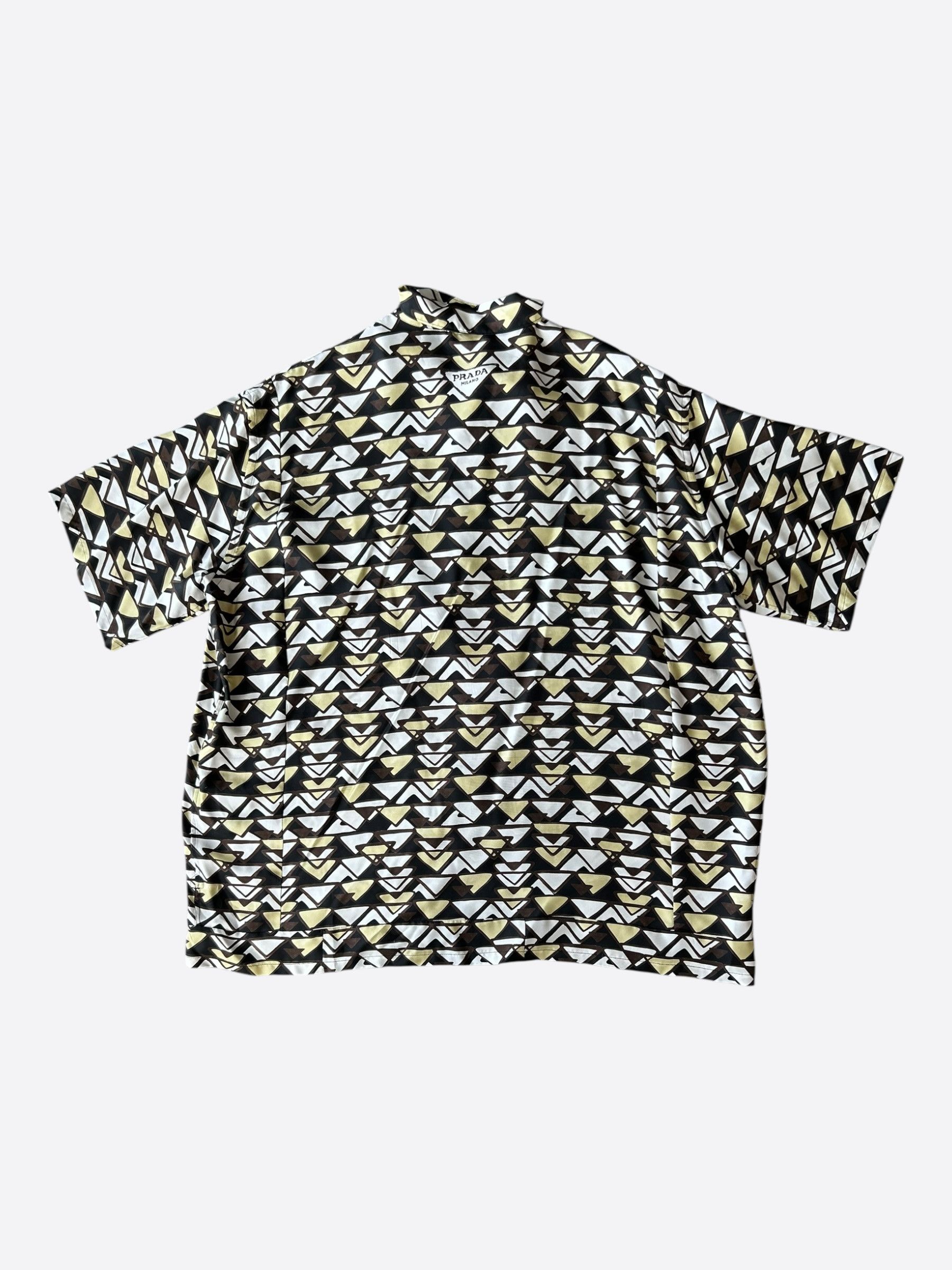 Prada Prada Black & Multicolor Allover Logo Button Up Shirt Size US XXL / EU 58 / 5 - 2 Thumbnail