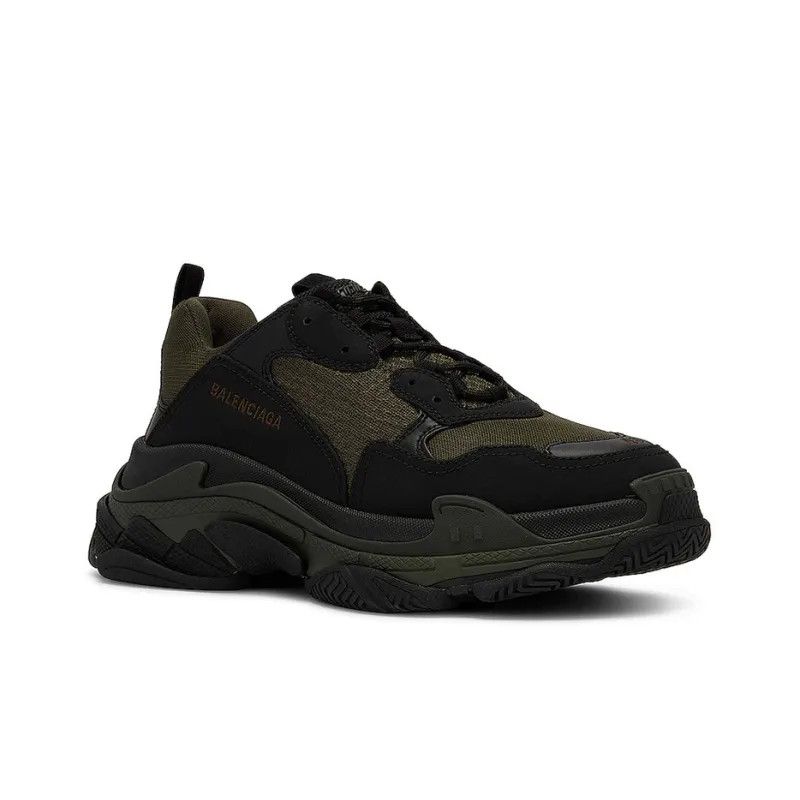 Balenciaga o1bcso1str1224 Triple S Bicolor Sneakers in Dark Green/Black Size US 13 / EU 46 - 3 Thumbnail