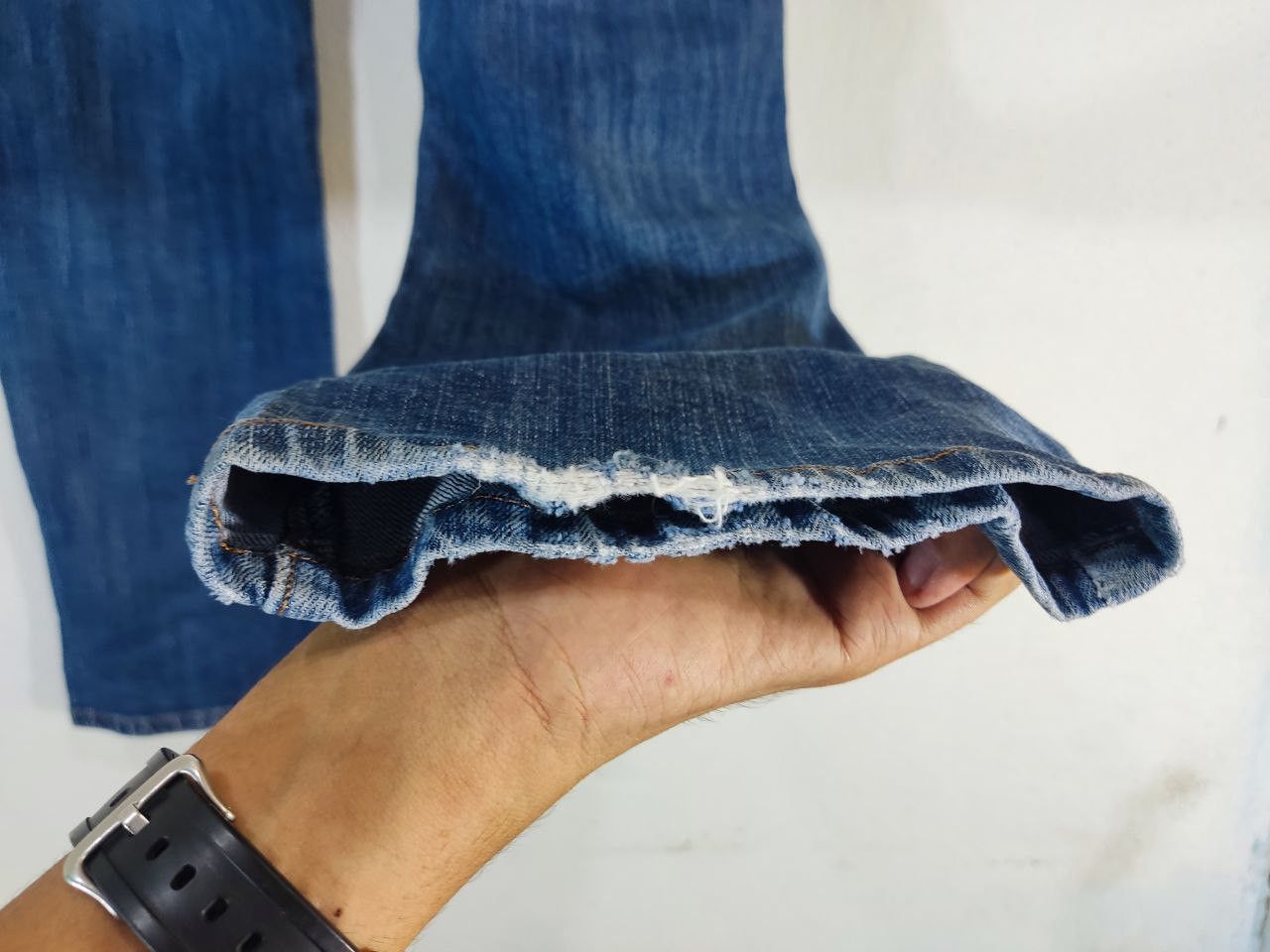 Levi's vintage levis 505 straight leg denim nice design Size 33" - 4 Thumbnail