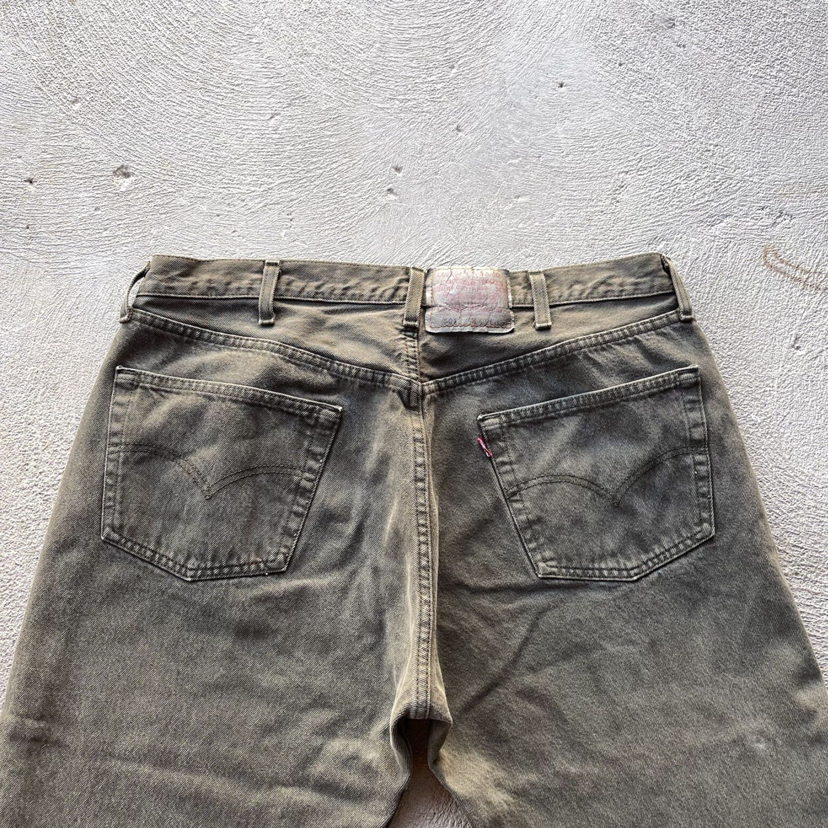 Levi's VINTAGE Levi's Jeans 501 Button Fly Straight Denim 36x32 Green 80s 90s American Mens Size US 36 / EU 52 - 3 Thumbnail