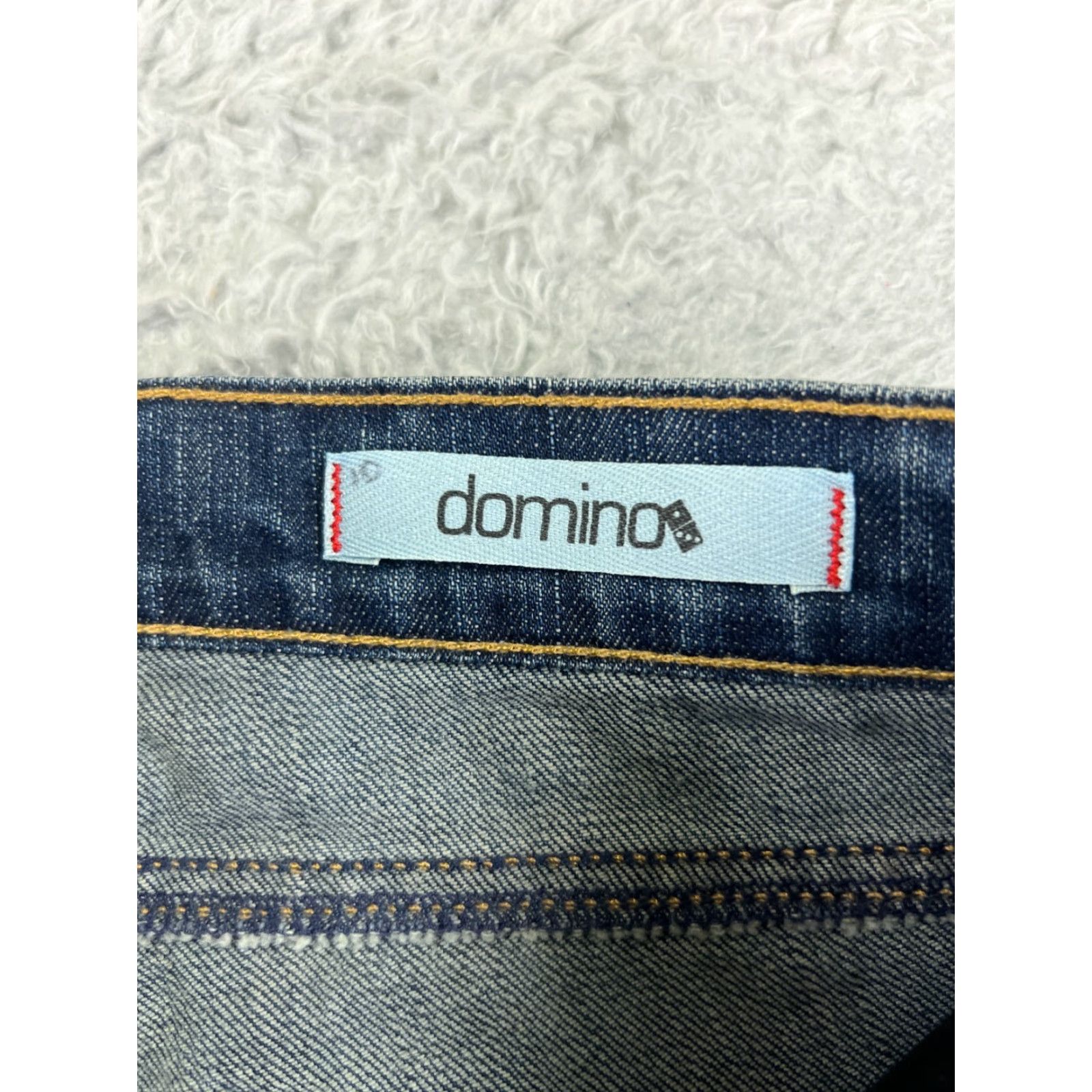 Denime Dominos Jeans Womens 25x31 Blue Denim Distressed Straight Leg Low Size 42" / US 20 - 6 Thumbnail