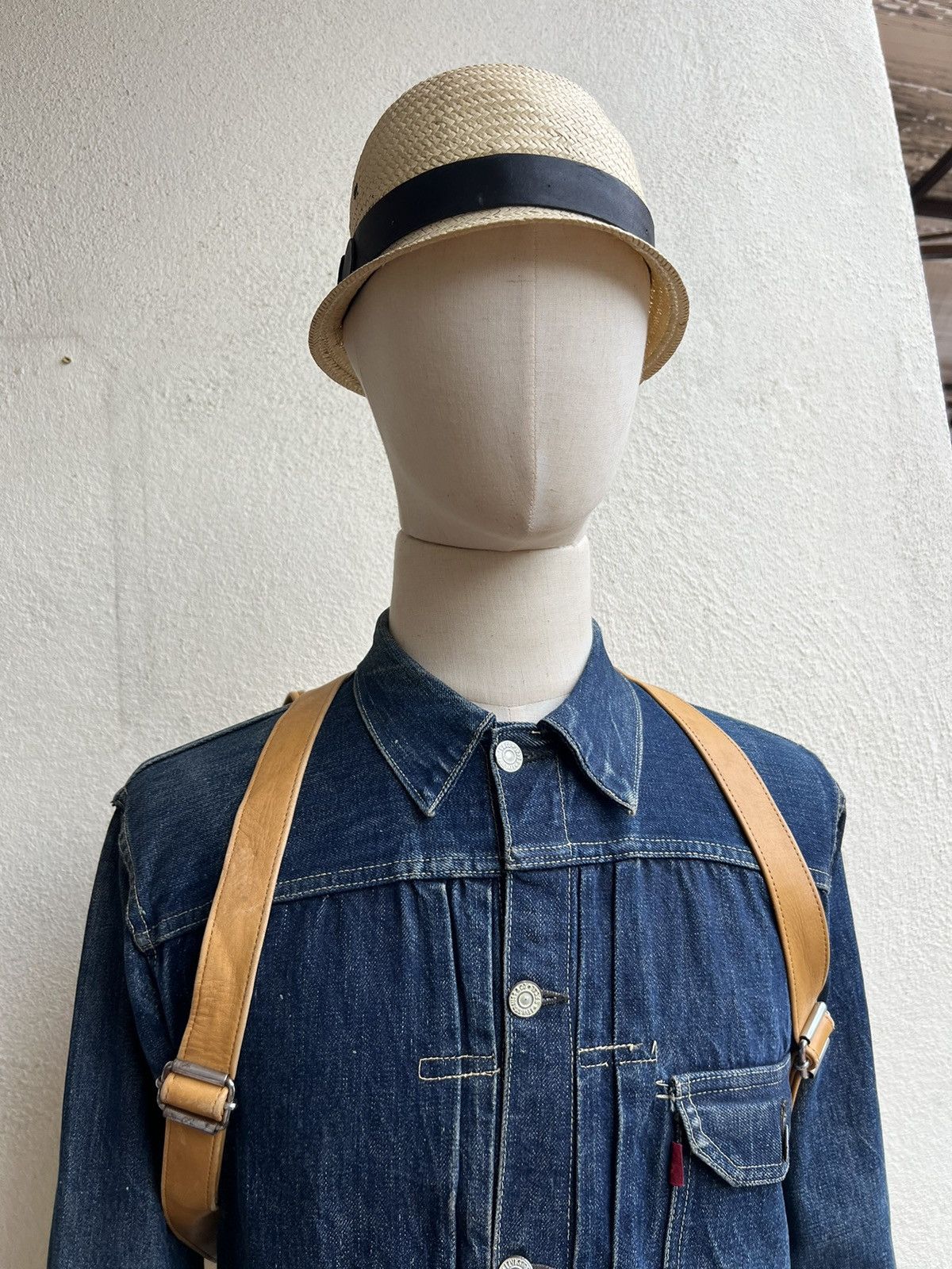 Leather Vintage Unknown Japan Brand Patina Leather Backpack Bag Size ONE SIZE - 4 Thumbnail