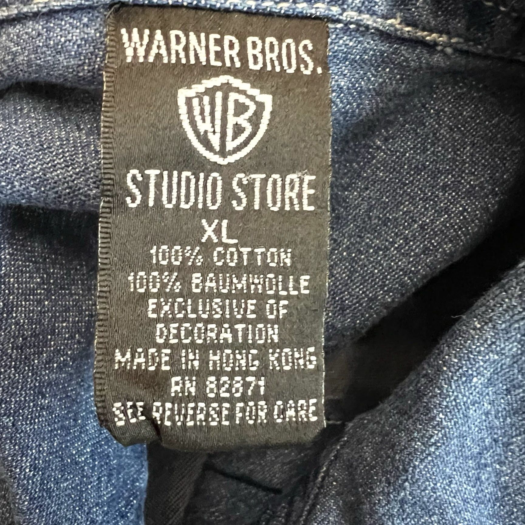 Vintage VINTAGE Werner Bros. Marvin Martian Denim Shacket Mens XL Blue 90s Graphic Print Button-Up Size US XL / EU 56 / 4 - 7 Thumbnail