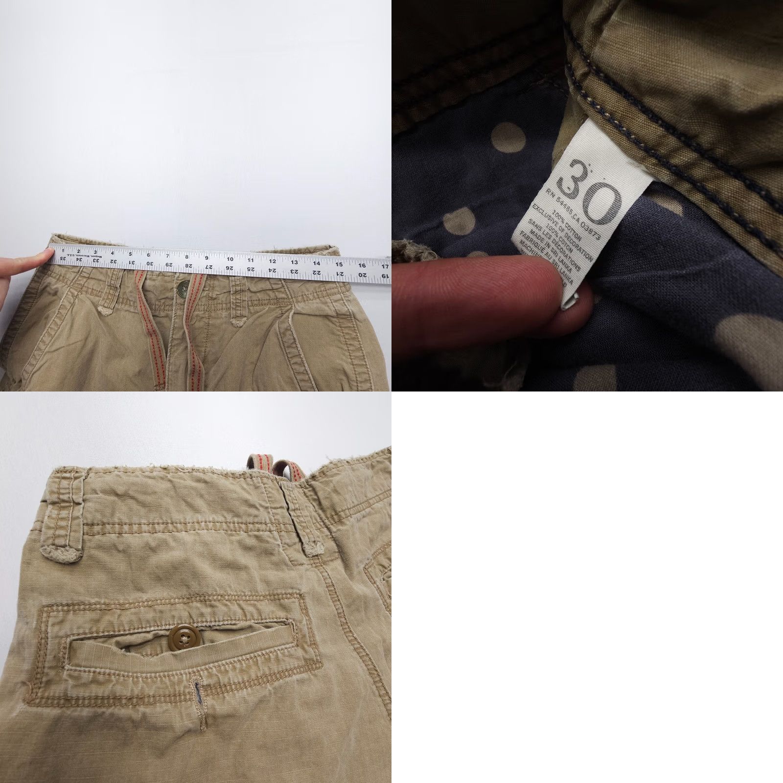 American Eagle Outfitters American Eagle Outfitters Cargo Shorts Mens 30 Tan Army Y2K 2000's Fatigues Cargo Pocket Pockets Canvas Cotton Brown Mid Rise Regular Fit Vintage: No Size US 30 / EU 46 - 8 Thumbnail