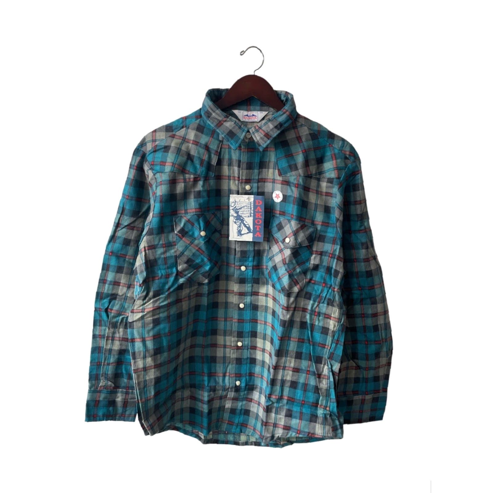 Vintage VINTAGE Five Brother Dakota Plaid Flannel Shirt Mens 2XL NWT USA Made Shirt Mens 2XL Plaid USA Pearlized Snaps Blue Cotton Flannel 80s Western Shirt Size US XXL / EU 58 / 5 - 2 Thumbnail