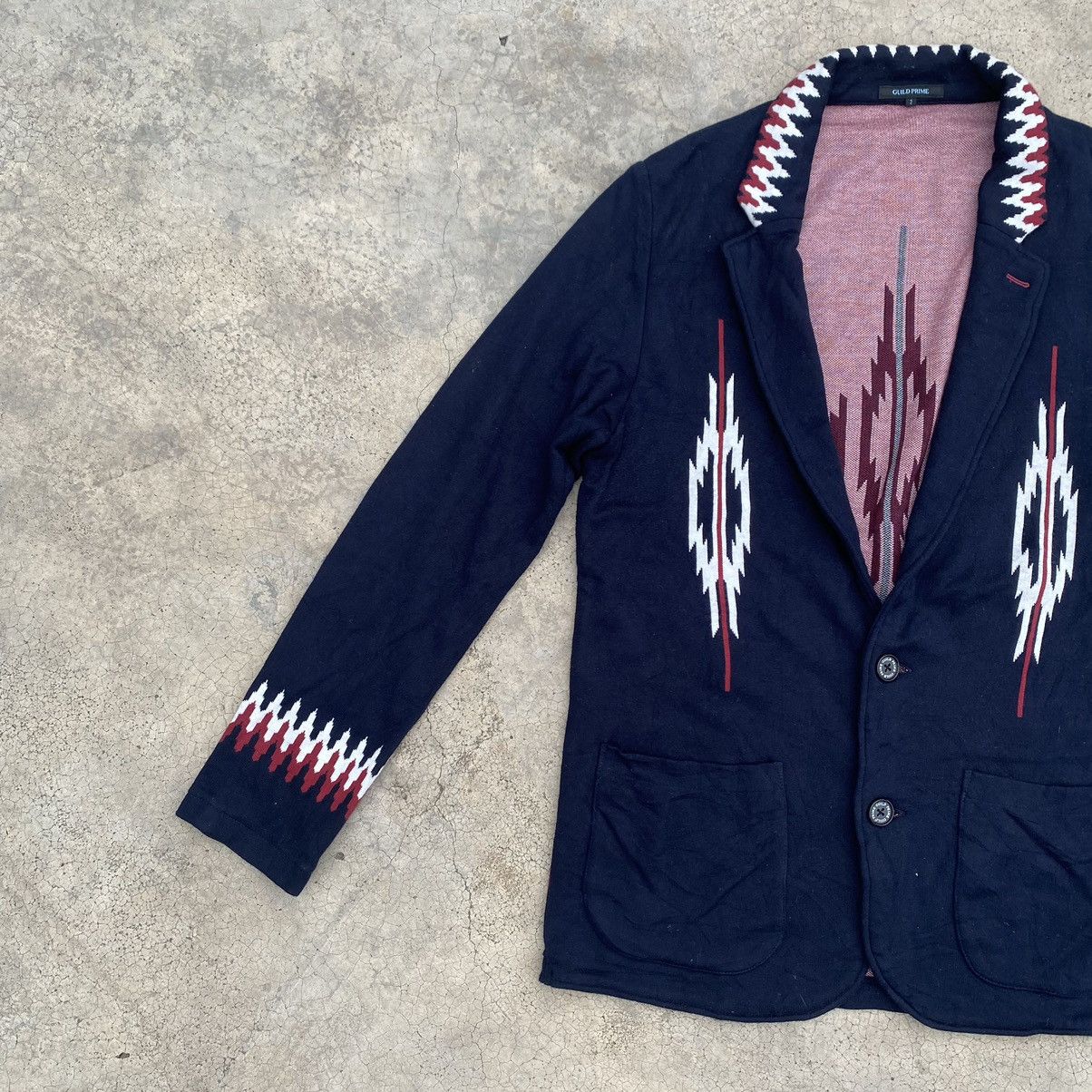 Japanese Brand Japanese Native Chimayo Pattern Knit Jacket Size US S / EU 44-46 / 1 - 6 Thumbnail