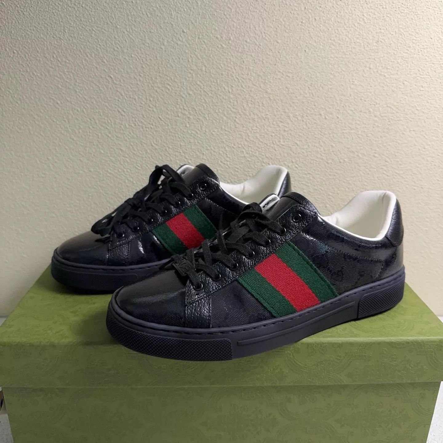 Gucci Gucci Ace black sneakers men's 39.5/43.5 Size US 6.5 / EU 39-40 - 1 Thumbnail