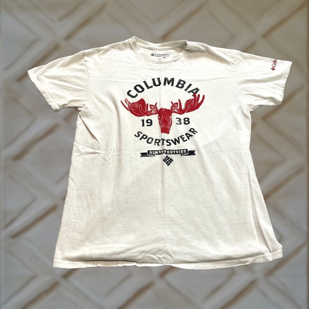 Logo 7 Columbia Shirt Mens Medium White Short Sleeve Logo Outdoor Hiking Adult Size US M / EU 48-50 / 2 - 1 Thumbnail