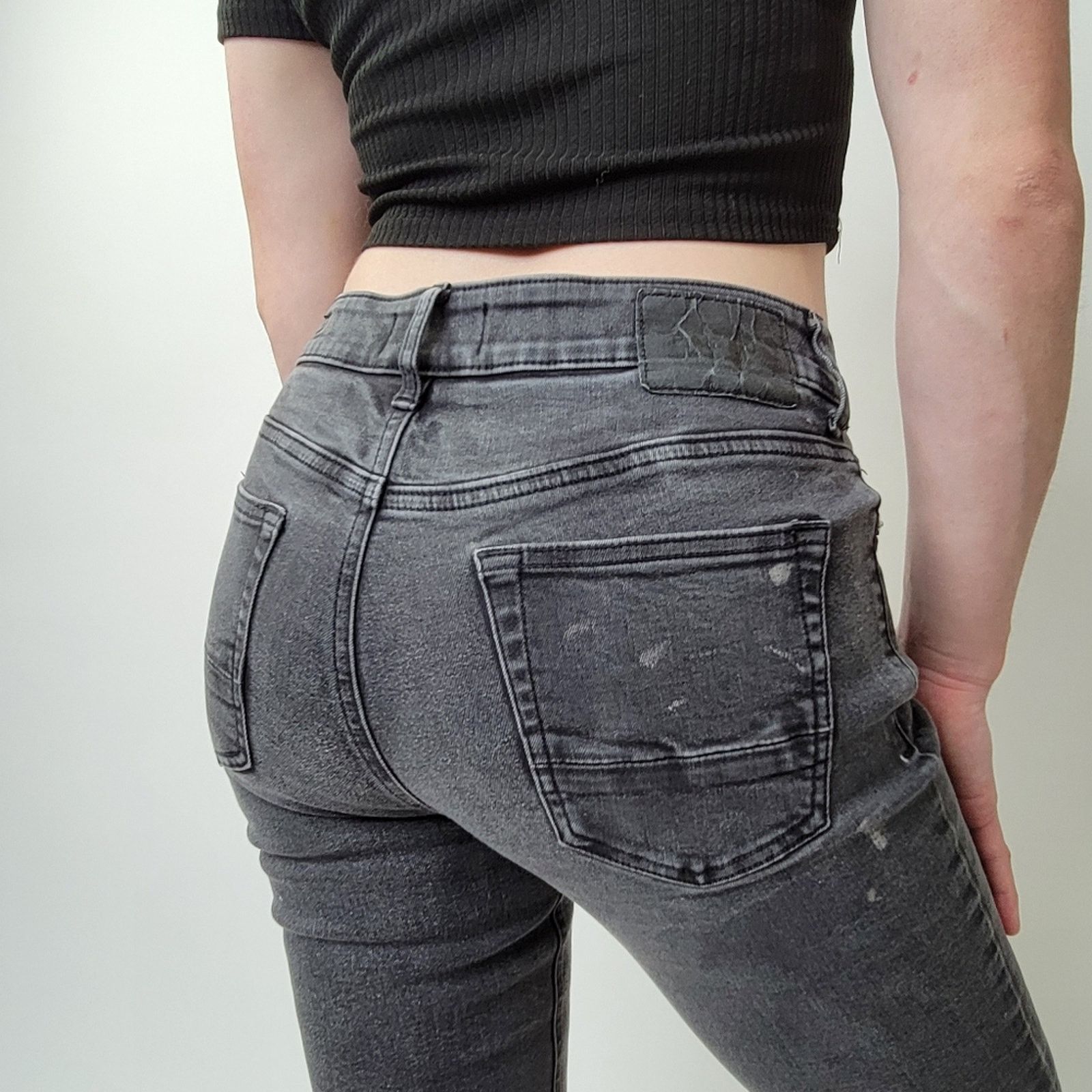 Pacsun Pacsun High Rise Skinniest Black Distressed Jeans redo Size 29" - 7 Thumbnail