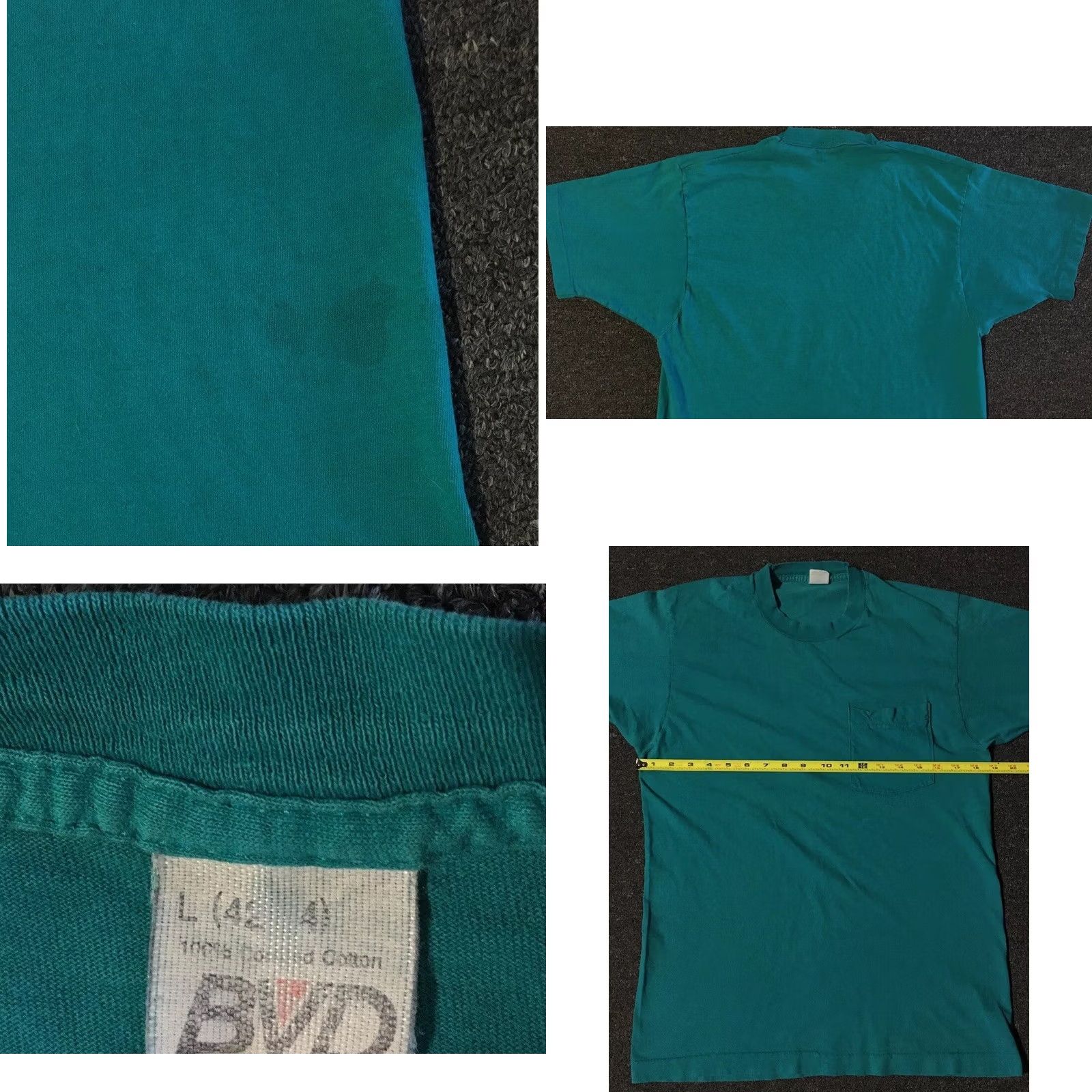 Vintage VINTAGE Shirt Green USA Biker Punk Skate Surf Track PE 80s 90s Grunge Distress S M Size US S / EU 44-46 / 1 - 9 Thumbnail