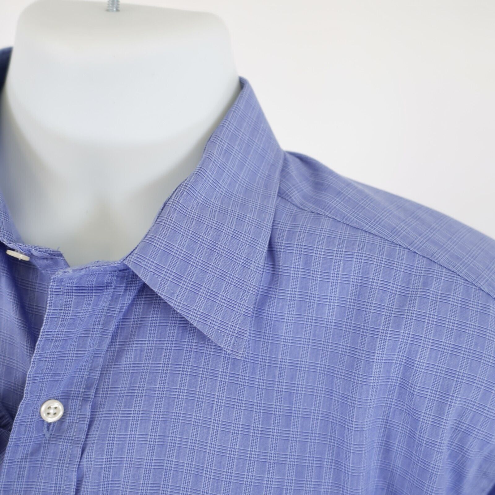 Brooks Brothers Brooks Brothers 16-33 Blue Plaid Collared Dress Shirt Front Size US XL / EU 56 / 4 - 3 Thumbnail