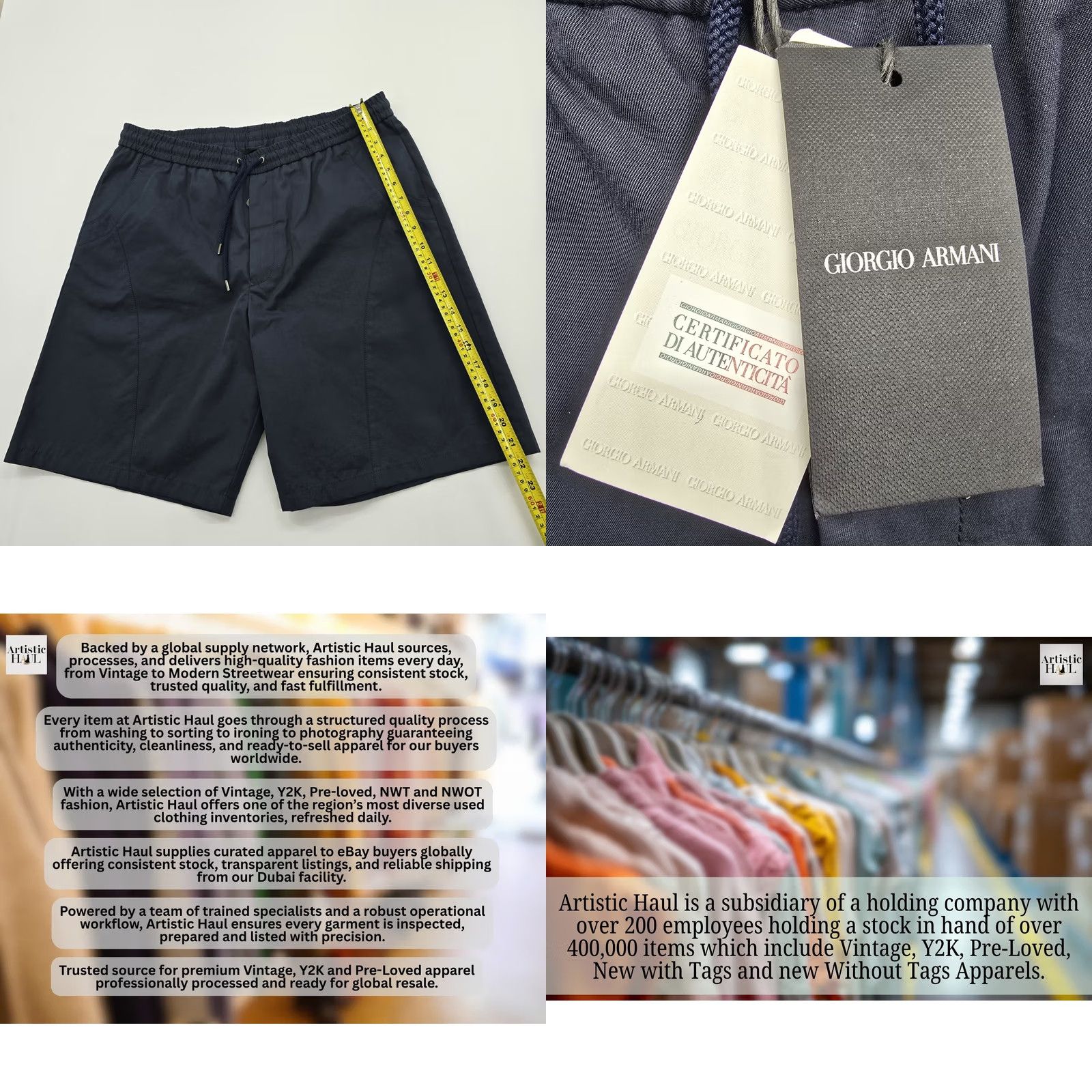 Giorgio Armani Giorgio Armani Navy Drawstring Shorts Men’s 54 Cotton BNWT Drawstring Shorts Size US 38 / EU 54 - 8 Thumbnail
