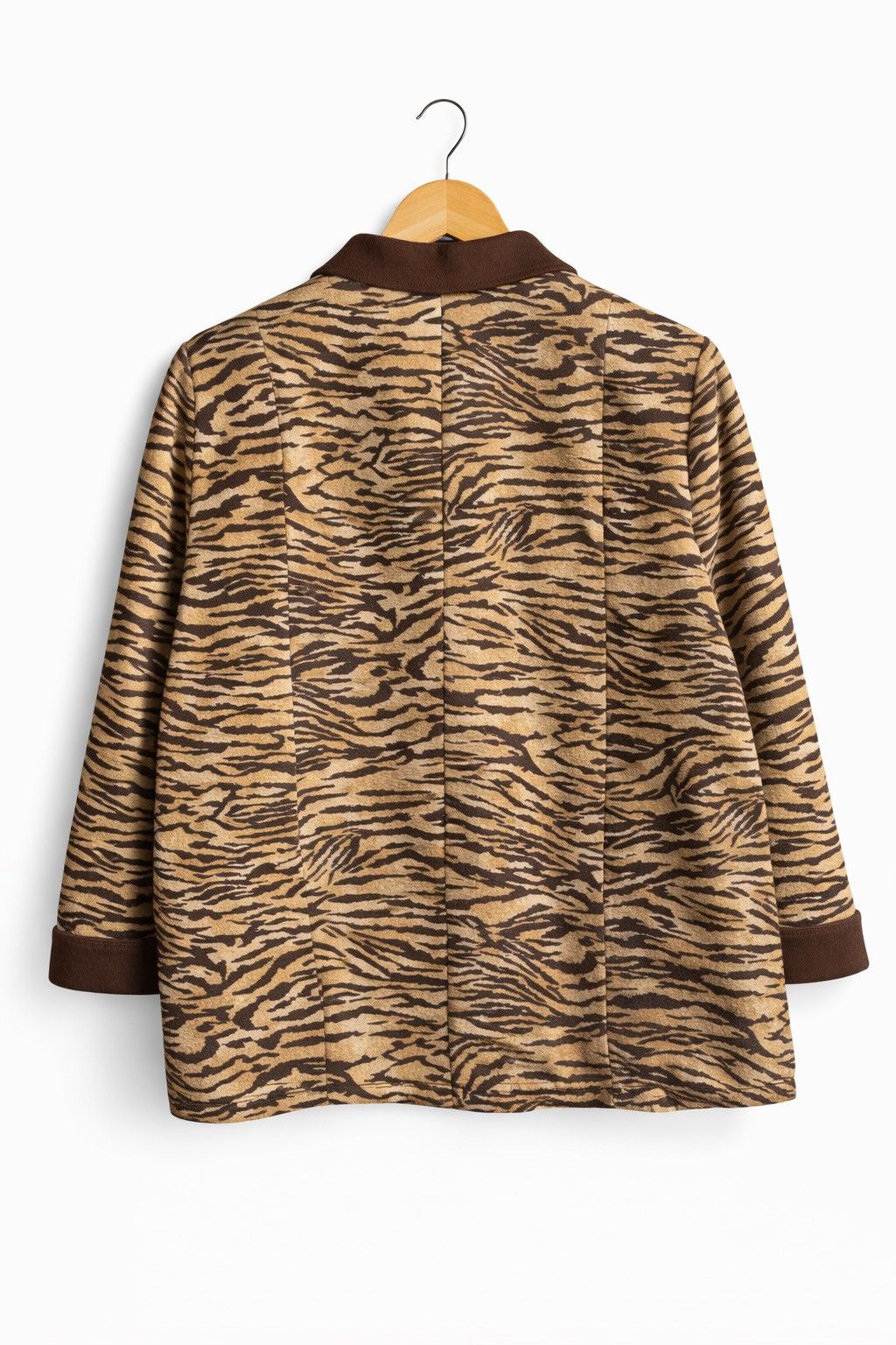 Japanese Brand Vintage Remalon Tiger Print Wool Jacket Brown Animal Coat Size L / US 10 / IT 46 - 2 Thumbnail