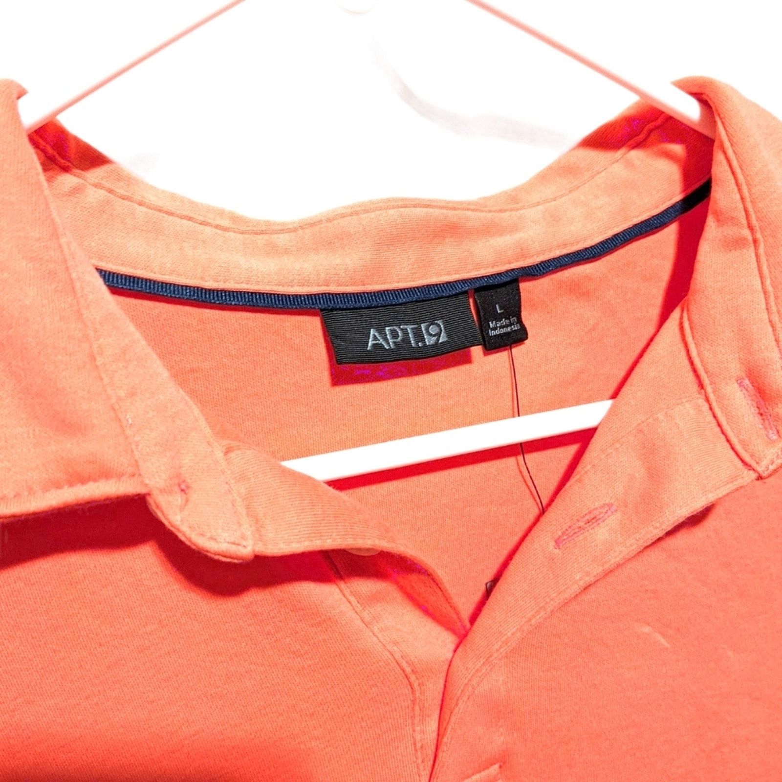 Apt. 9 APT. 9 Solid Orange Polo Style Collared Shirt Men's Large Size US L / EU 52-54 / 3 - 5 Thumbnail