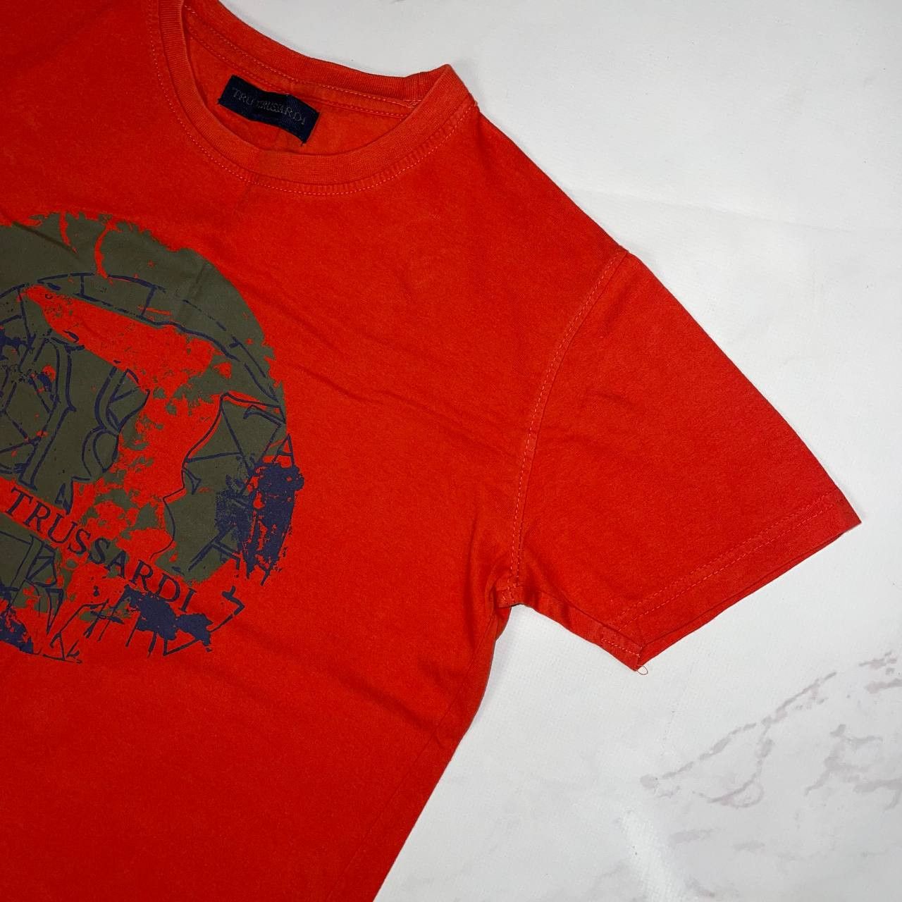 Trussardi Trussardi Big Logo Luxury Short Sleeve T Shirt Red Size S Size US S / EU 44-46 / 1 - 6 Thumbnail