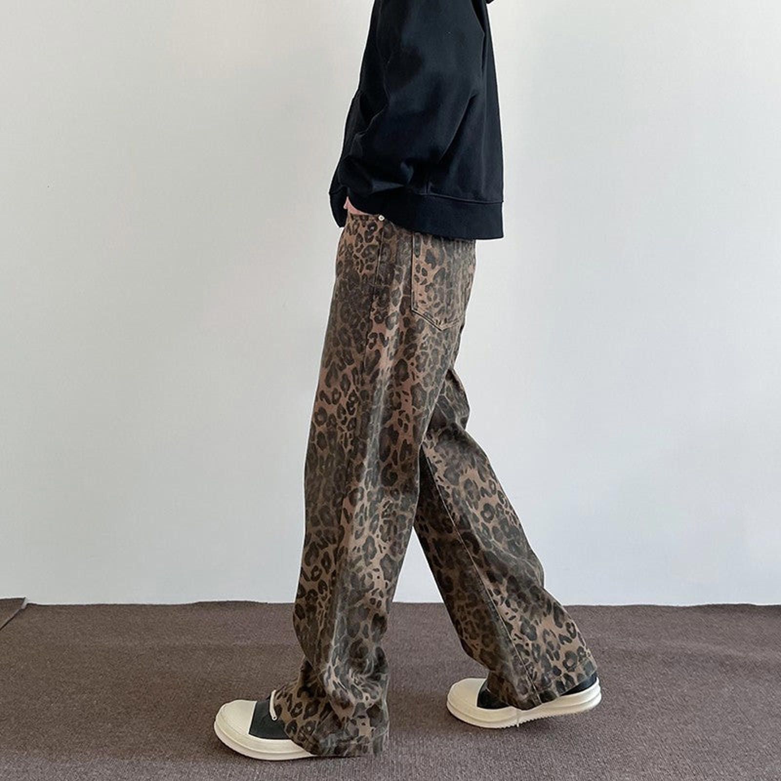 Vintage Leopard Print Stacked Flared Jeans Size US 28 / EU 44 - 3 Thumbnail