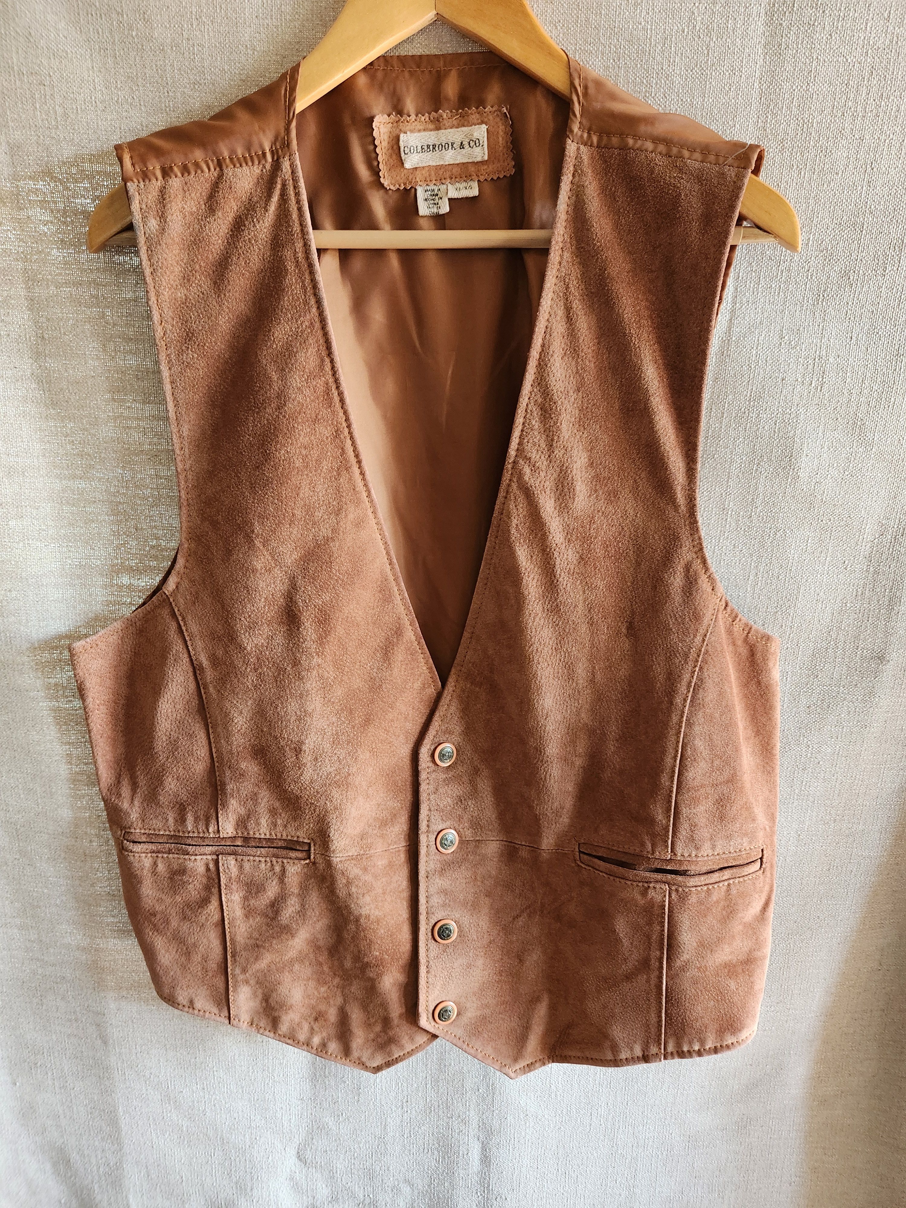Vintage Vintage Colebrook Men's Brown 100% Leather Men's Vest Size US XL / EU 56 / 4 - 1 Thumbnail