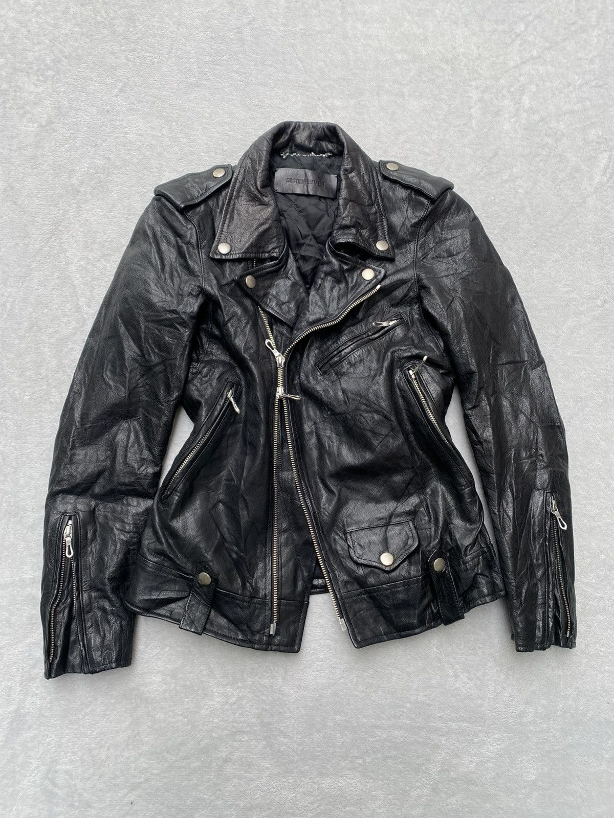 5351 POUR LES FEMMES 2000s 5351 Les Pour Femmes- Goatskins Biker Leather Jacket Size XS / US 0-2 / IT 36-38 - 1 Thumbnail