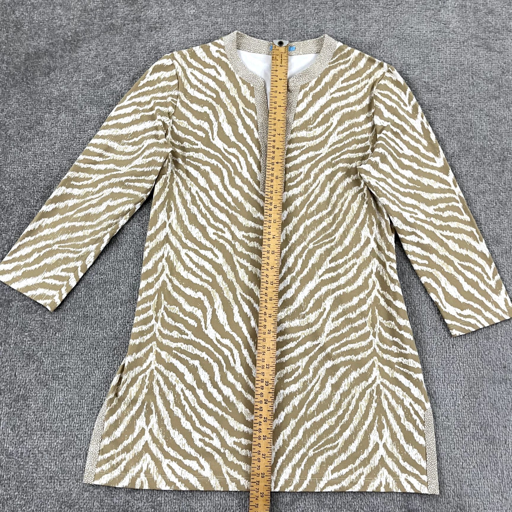 J.McLaughlin J. McLaughlin Women's Tunic Shirt Small Animal Print Cotton Blend Casual Top Size S / US 4 / IT 40 - 3 Thumbnail