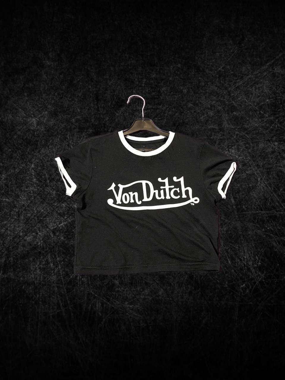 Von Dutch Black Crop Top Big Print Vintage Crazy Y2K Von Dutch Size XL / US 12-14 / IT 48-50 - 1 Thumbnail