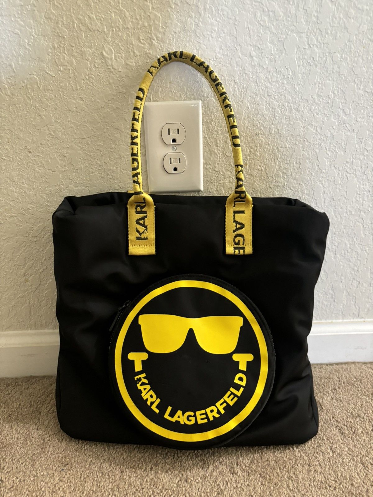 Karl Lagerfeld Karl Lagerfield x Smiley World Nylon Tote Size ONE SIZE - 2 Thumbnail