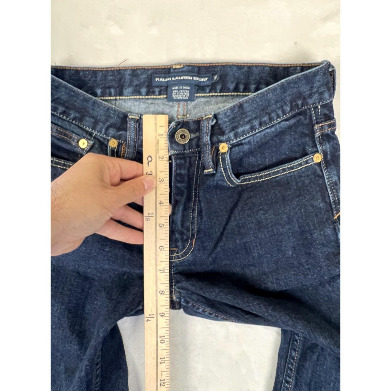Polo Ralph Lauren Ralph Lauren Sport Jeans Womens 27 Straight Blue Dark Wash Embroidered Denim Size 27" / US 4 / IT 40 - 4 Thumbnail