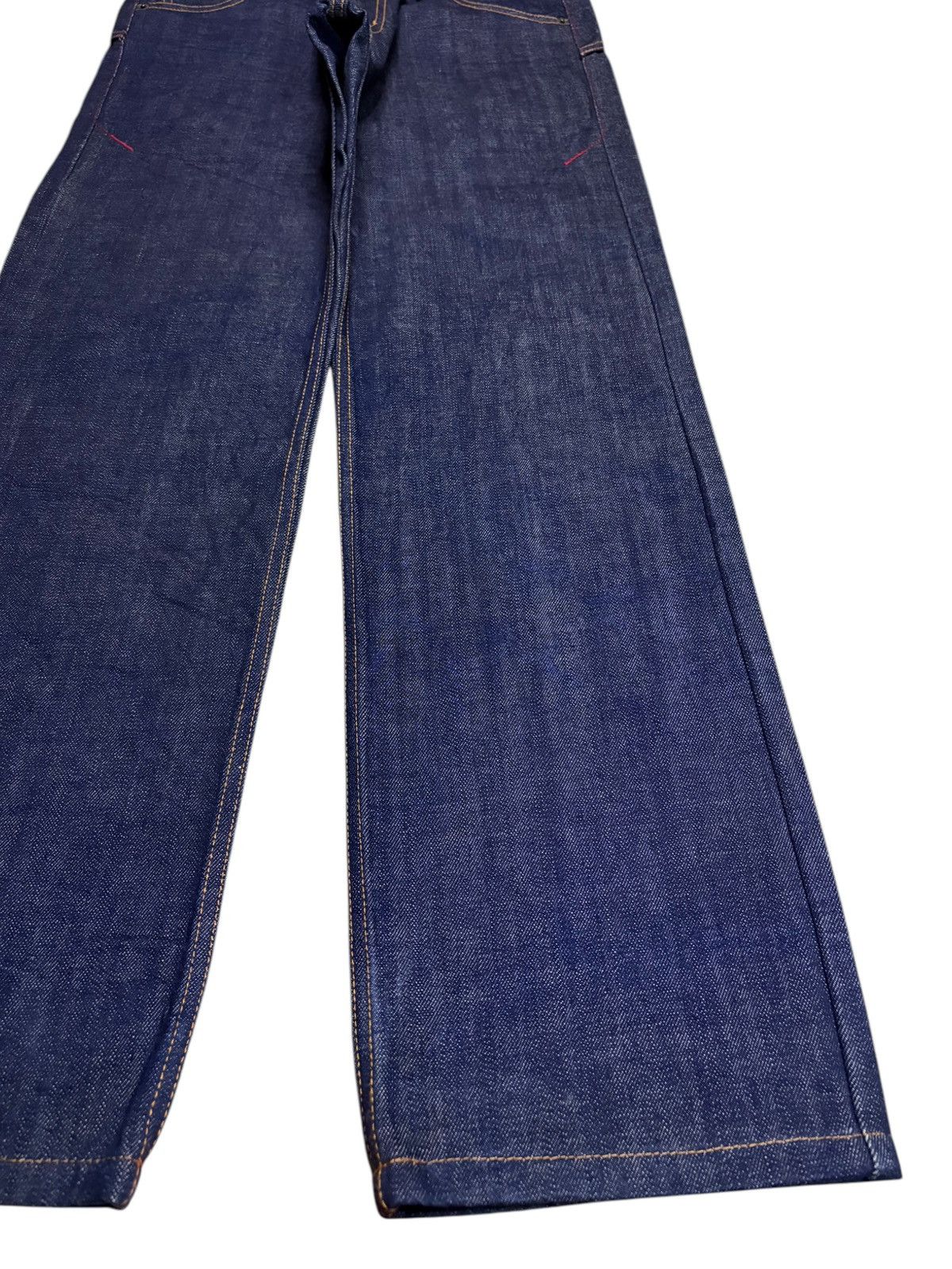 Designer × Japanese Brand Vintage Japanese Brand Raw Denim Spell Out Loose Jeans Size US 30 / EU 46 - 7 Thumbnail