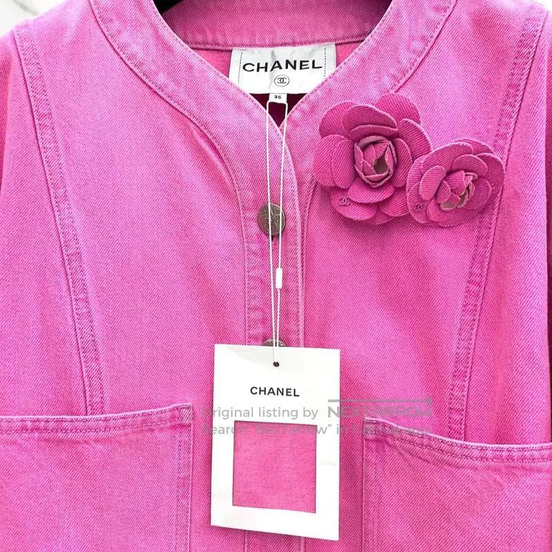 Chanel Chanel Pink Cotton Women's Jacket . Size S / US 4 / IT 40 - 6 Thumbnail