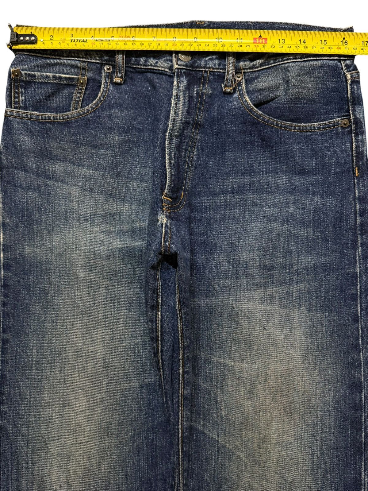 GU Vintage Y2K Japanese GU Blue Faded Mud Wash Relaxed Wide Leg Size US 32 / EU 48 - 7 Thumbnail