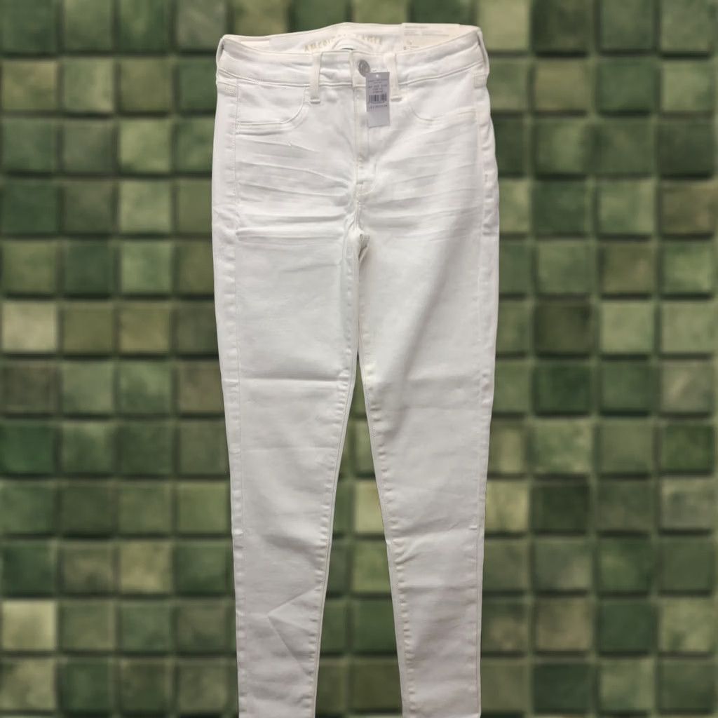 American Eagle Outfitters VINTAGE American Eagle Jeans 5-Pocket Denim Regular Rise Ankle 27in Waist White Womens 6 Regular Size 28" / US 6 / IT 42 - 1 Thumbnail