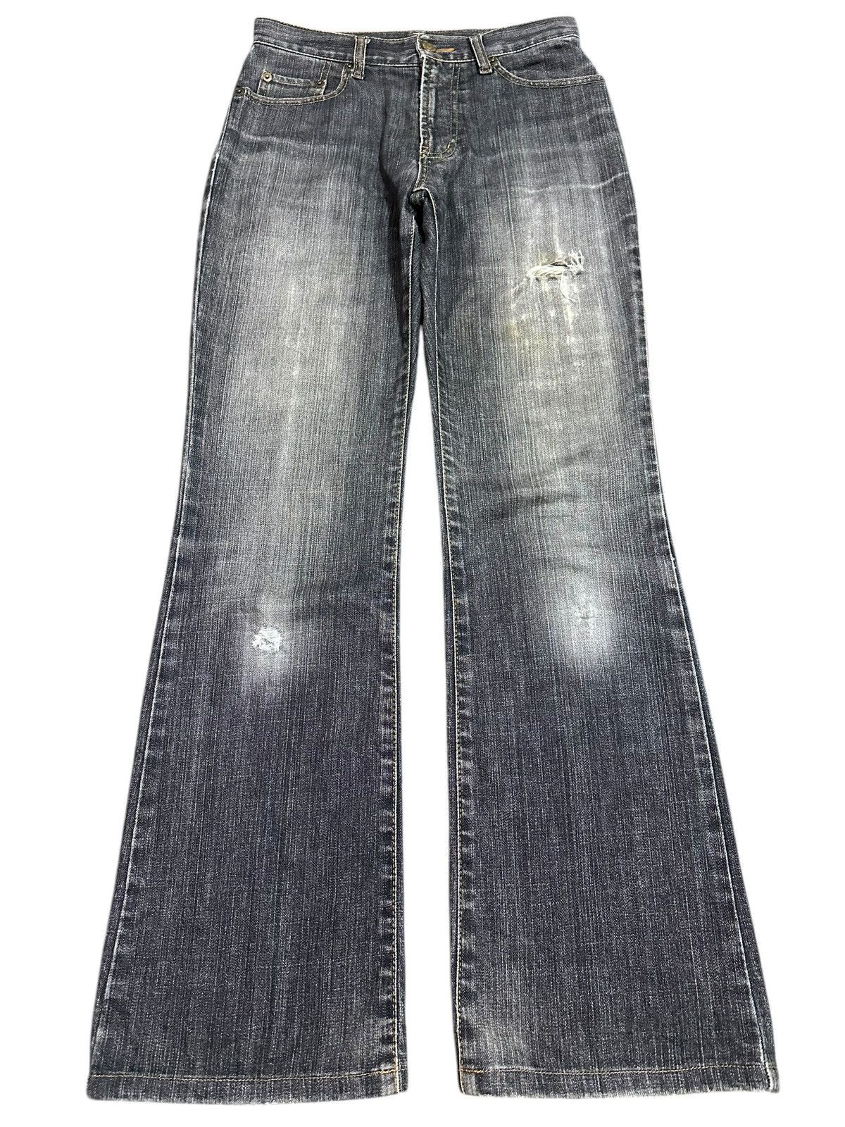 Uniqlo Vintage Japanese Uniqlo Faded Wash Distress Bootcut Jeans Size 27" / US 4 / IT 40 - 1 Thumbnail