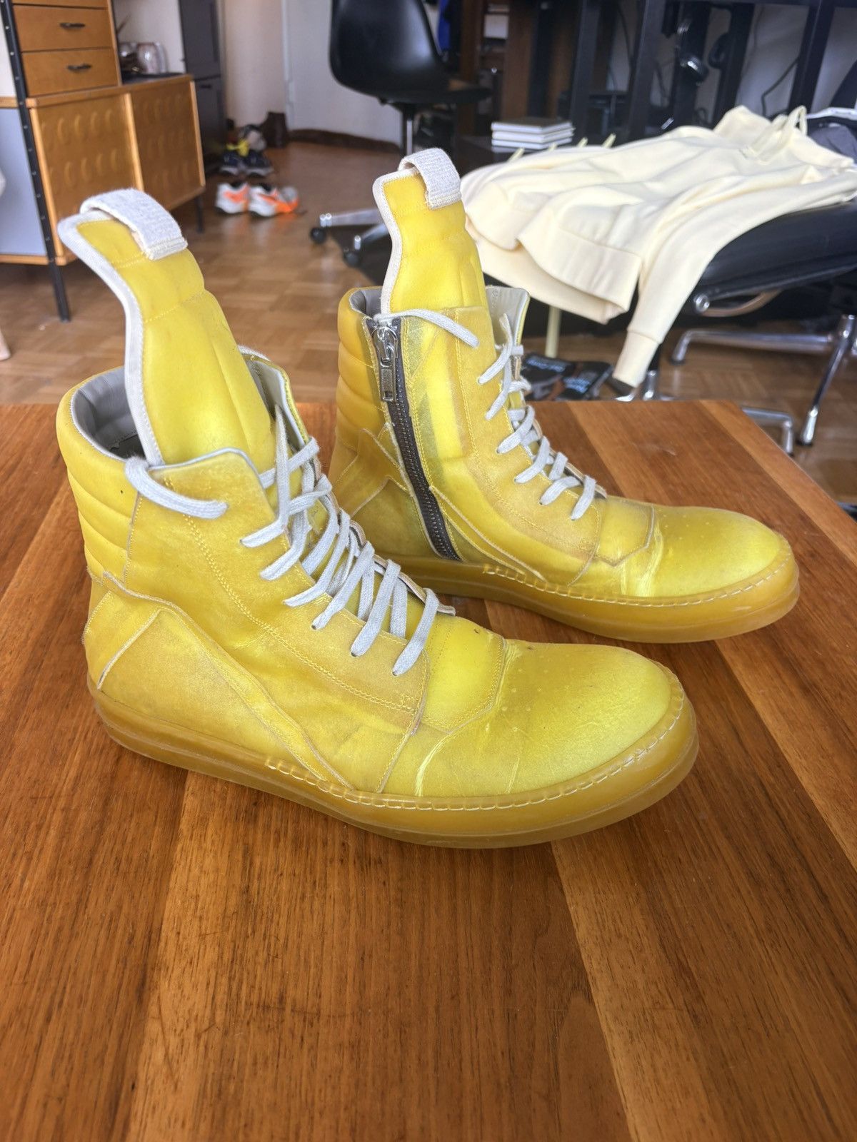 Rick Owens Rick Owens Geobaskets - Yellow Size US 11 / EU 44 - 1 Thumbnail