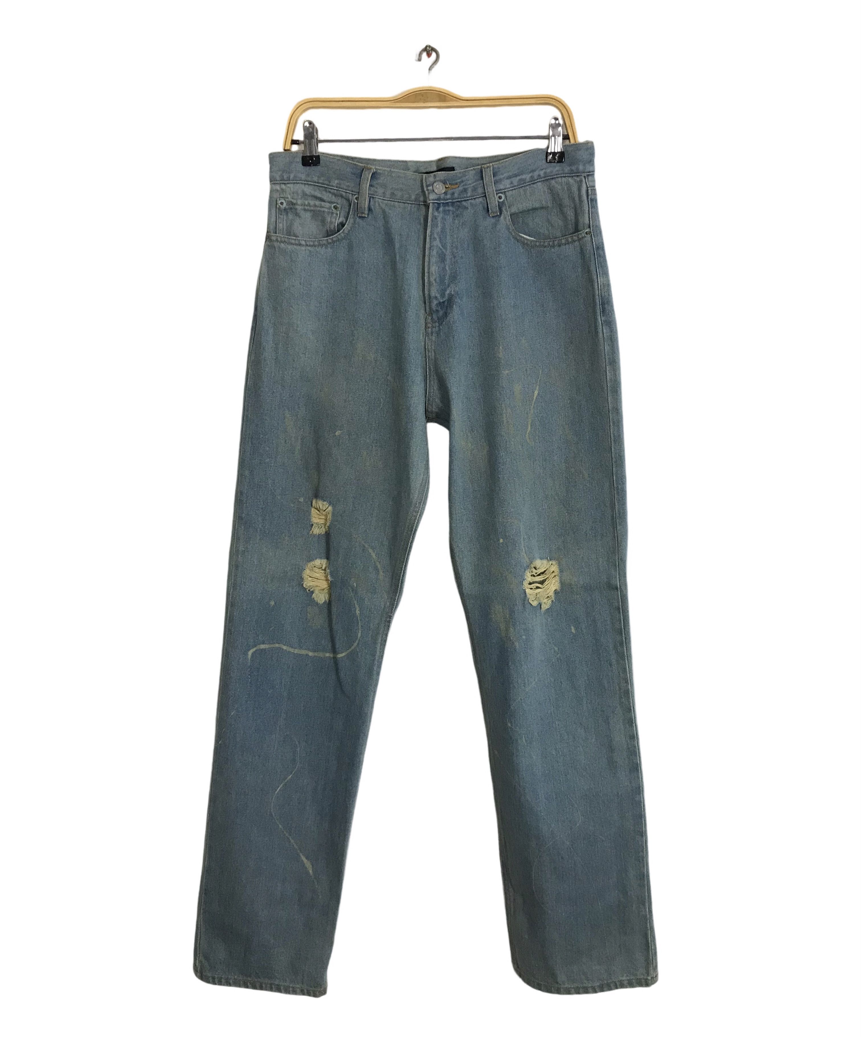 Japanese Brand × Vintage Vintage Power To The People Design Distressed Denim Jeans Size US 31 - 1 Thumbnail