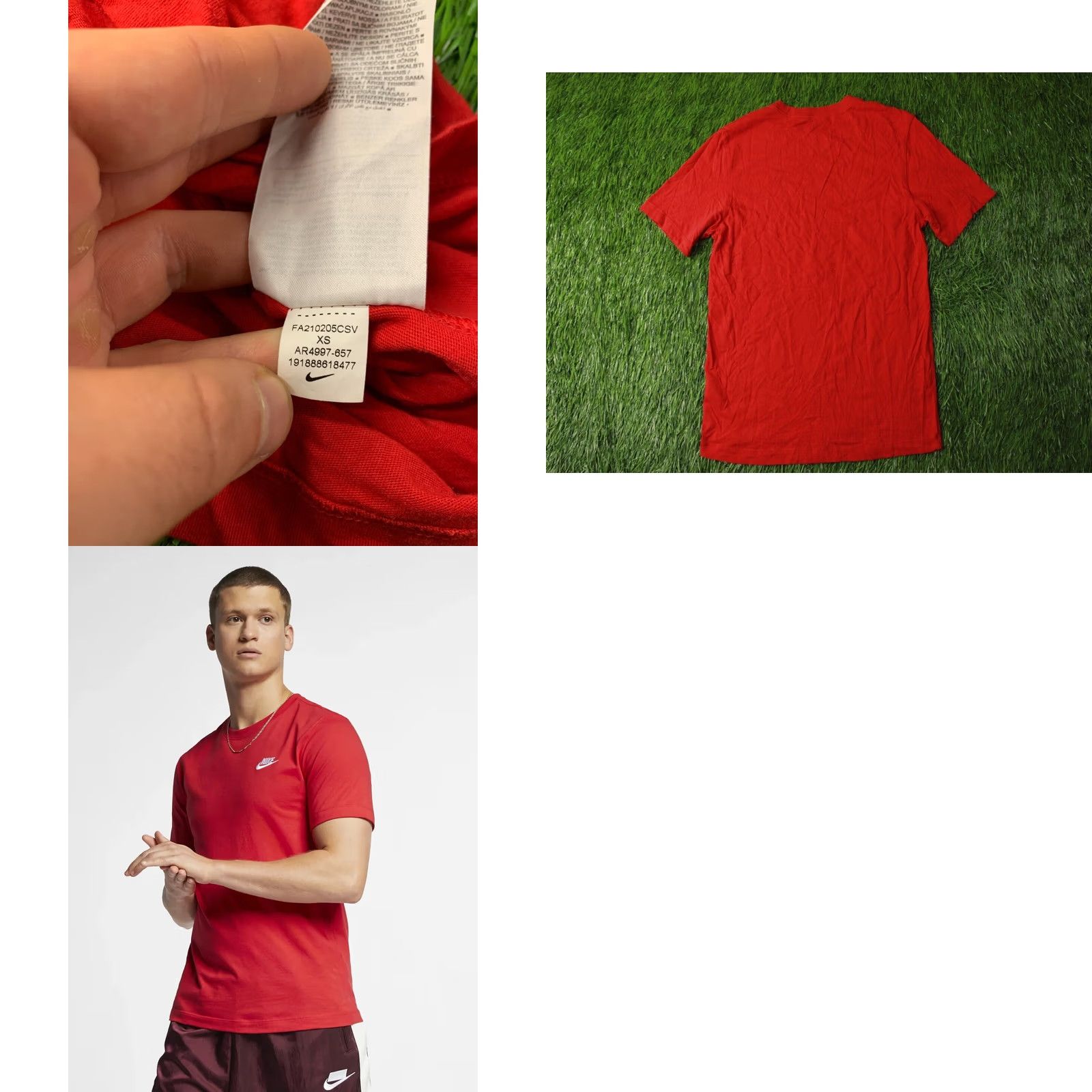 Nike Nike Club Embrd T-Shirt Men XS Jersey Red 2021 The Nike Tee Embroidered Club Embrd, 100% Cotton, Short Sleeve, Crew Neck, Solid, Regular Fit, Size XS Size US XS / EU 42 / 0 - 8 Thumbnail