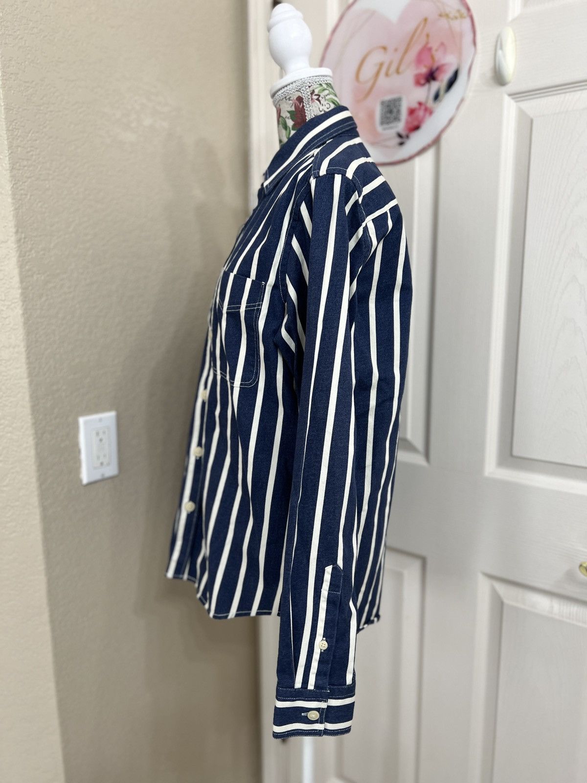 Zara NWOT Zara Navy and White Stripe Men’s Shirt 100% cotton Size US S / EU 44-46 / 1 - 5 Thumbnail