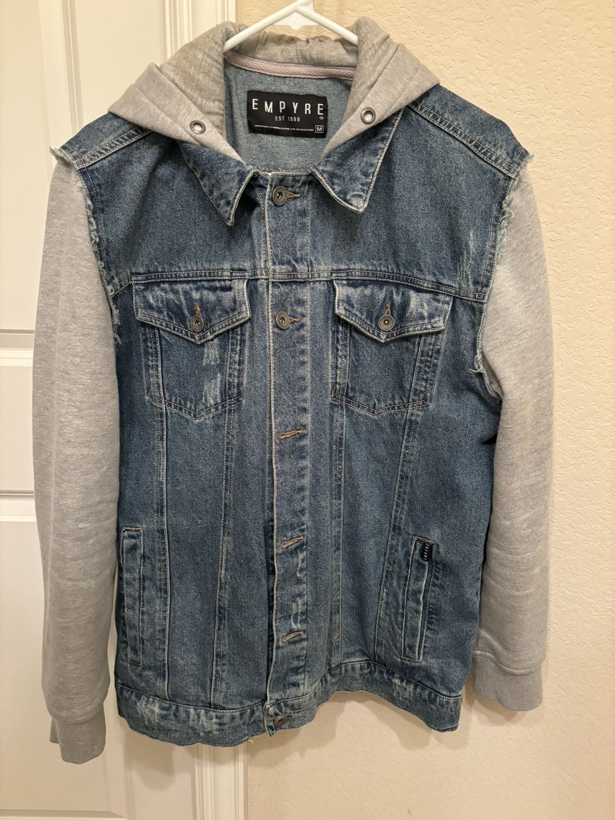 Denim half fashion jacket for mens