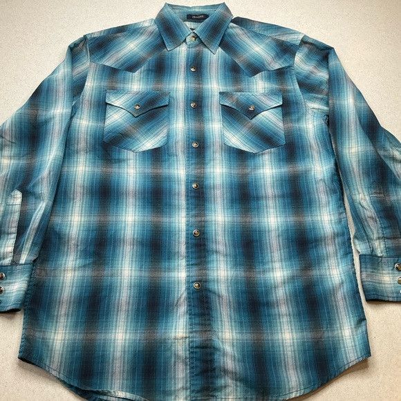 Pendleton Pendleton Frontier Shirt‎ Pearl Snap Small Blue White Plaid Size US S / EU 44-46 / 1 - 2 Thumbnail