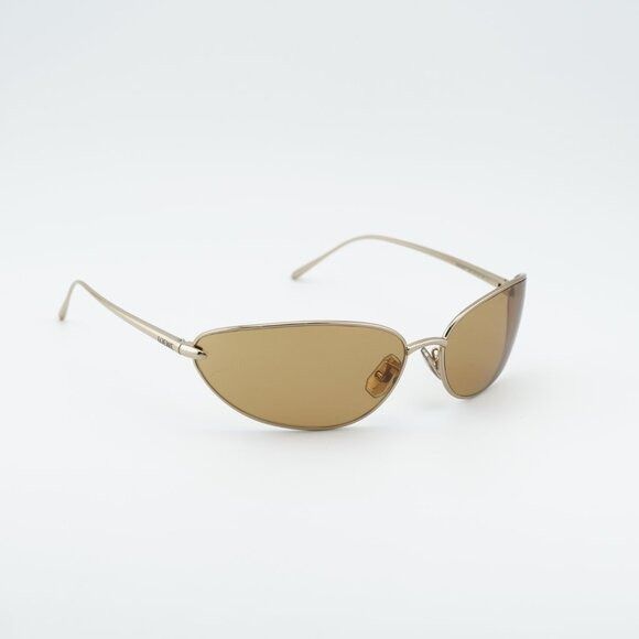 Loewe Loewe LW40164U 32E Sunglasses Shiny Gold Oval Frame, Brown Size ONE SIZE - 4 Thumbnail