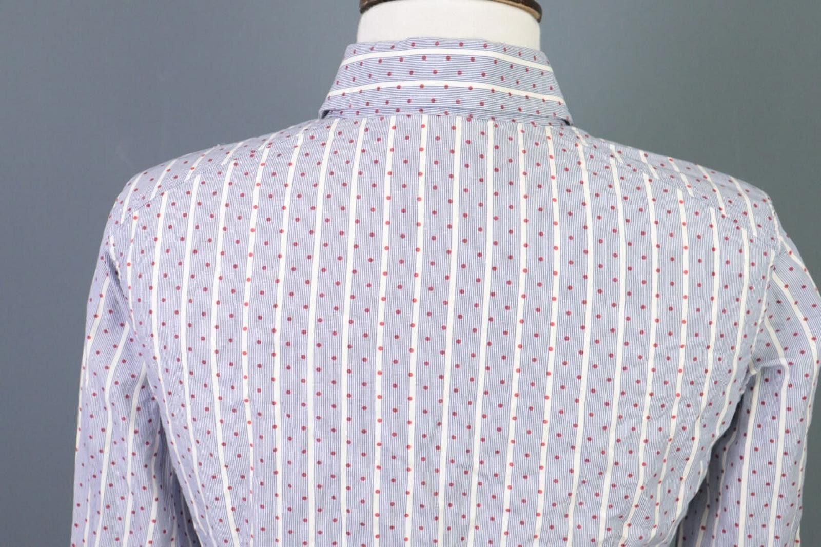 Etro Etro Milano Blue Striped Dotted Top Shirt Size 42 Size M / US 6-8 / IT 42-44 - 7 Thumbnail