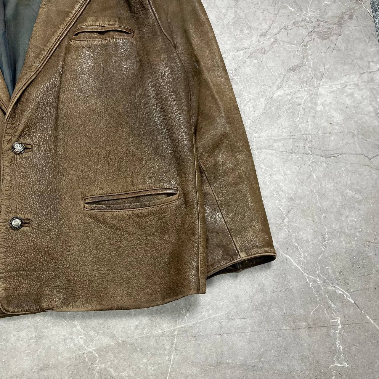 Japanese Brand Vintage Y2K Avant Gard Leather Jacket Opium Rare 90s Casual Size US XL / EU 56 / 4 - 2 Thumbnail